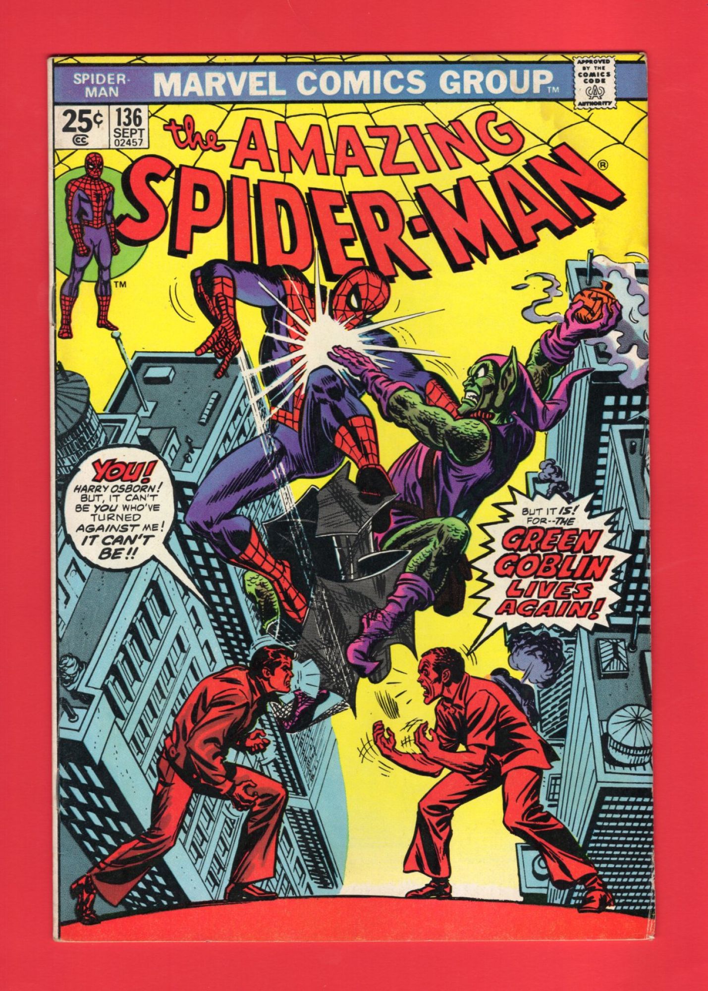 Amazing Spider-Man #136, Sep 1974, 5.0 VG/FN