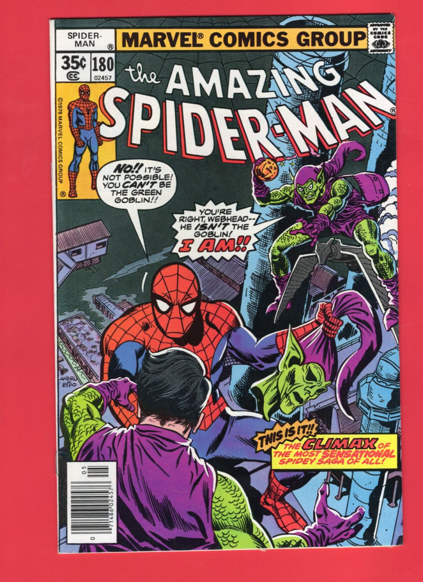 Amazing Spider-Man #180, May 1978, 8.0 VF Newsstand