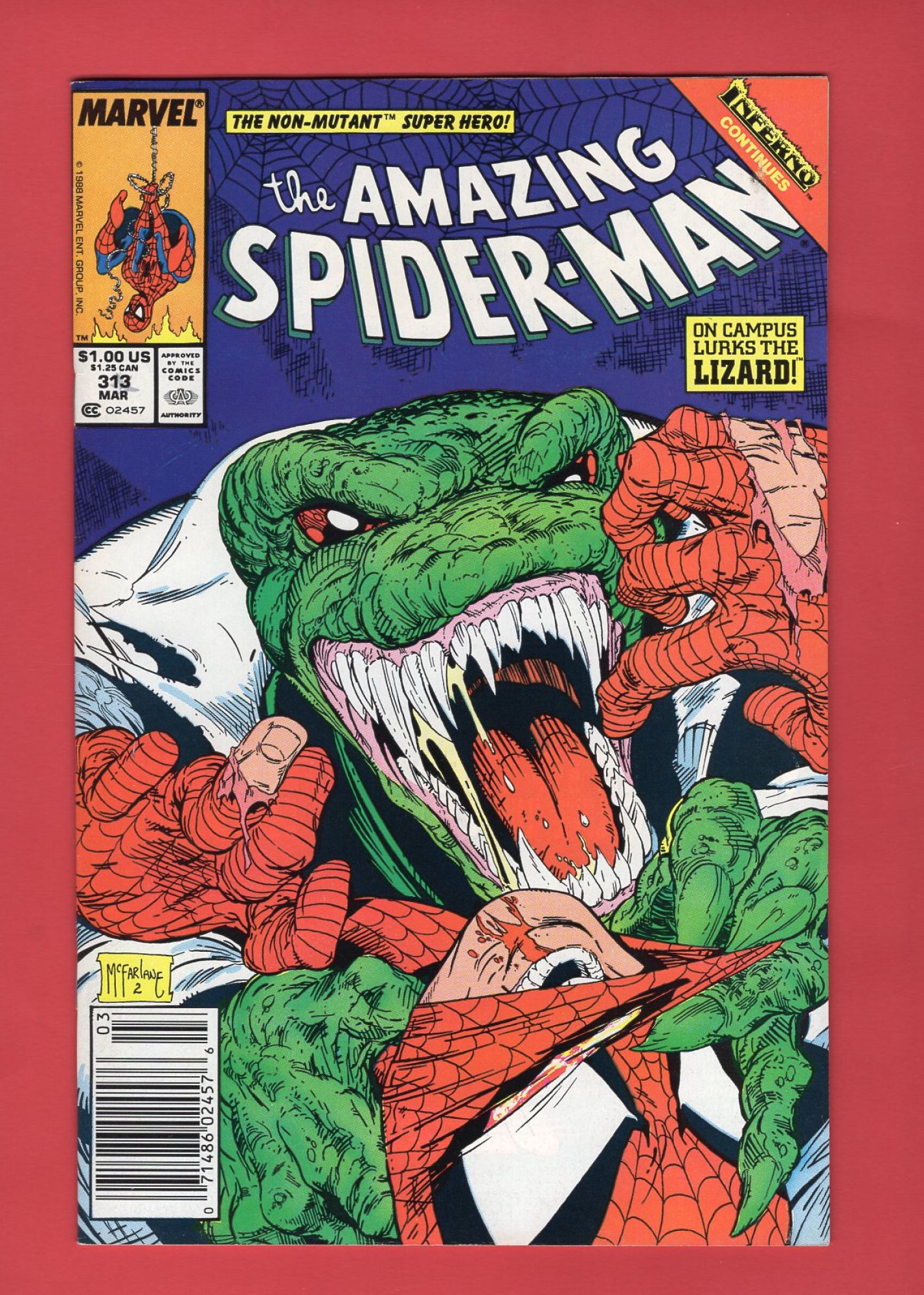 Amazing Spider-Man #313, Mar 1989, 8.0 VF Newsstand, Mark Jewelers Insert