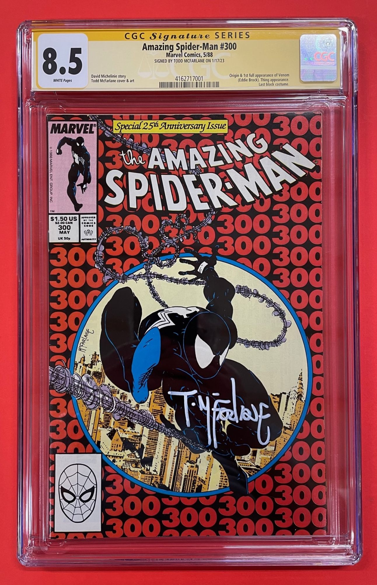 Amazing Spider-Man #300, May 1988, 8.5 VF+, CGC Signed by Todd McFarlane