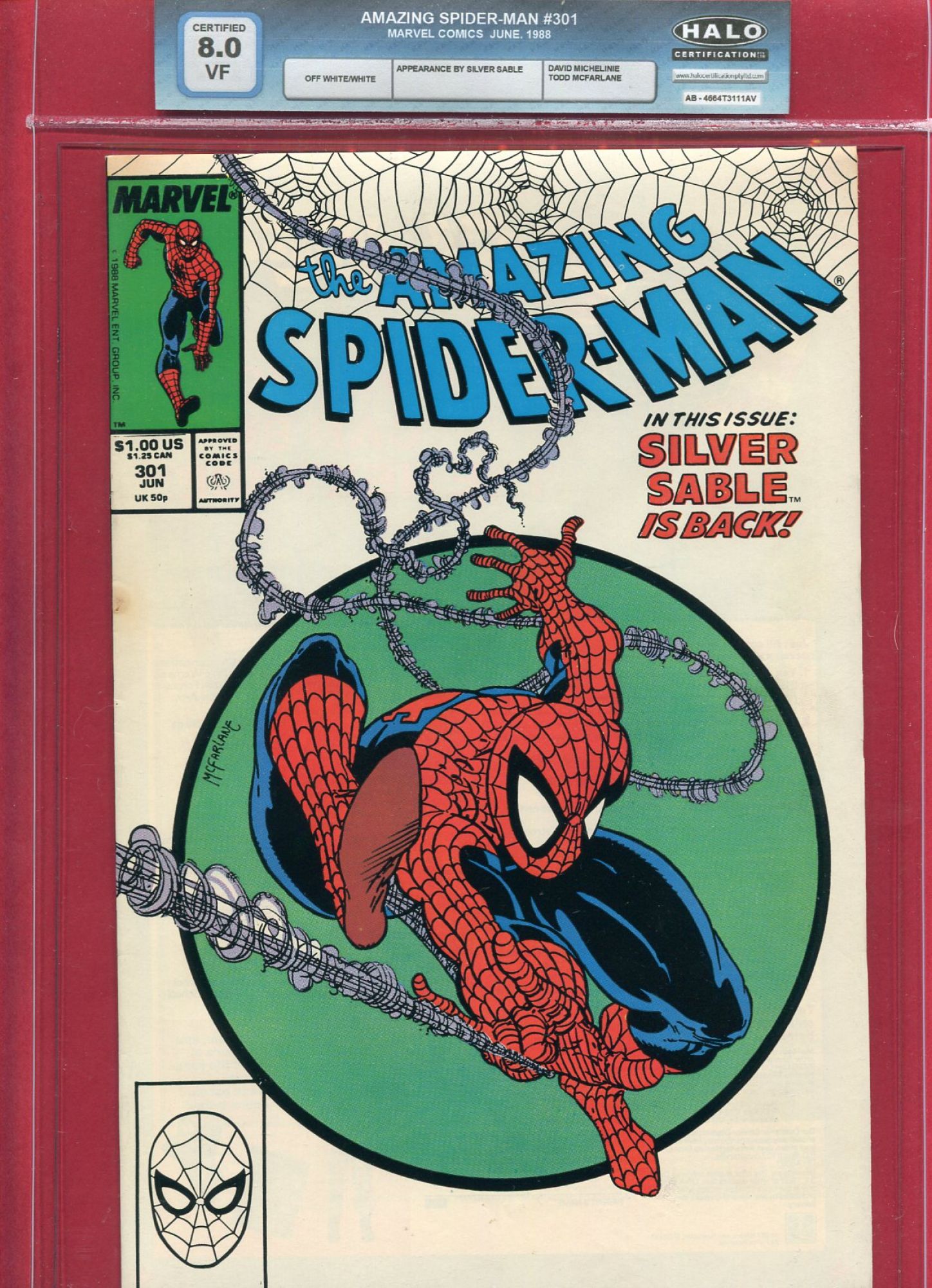 Amazing Spider-Man #301, Jun 1988, 8.0 Halo Soft Slab