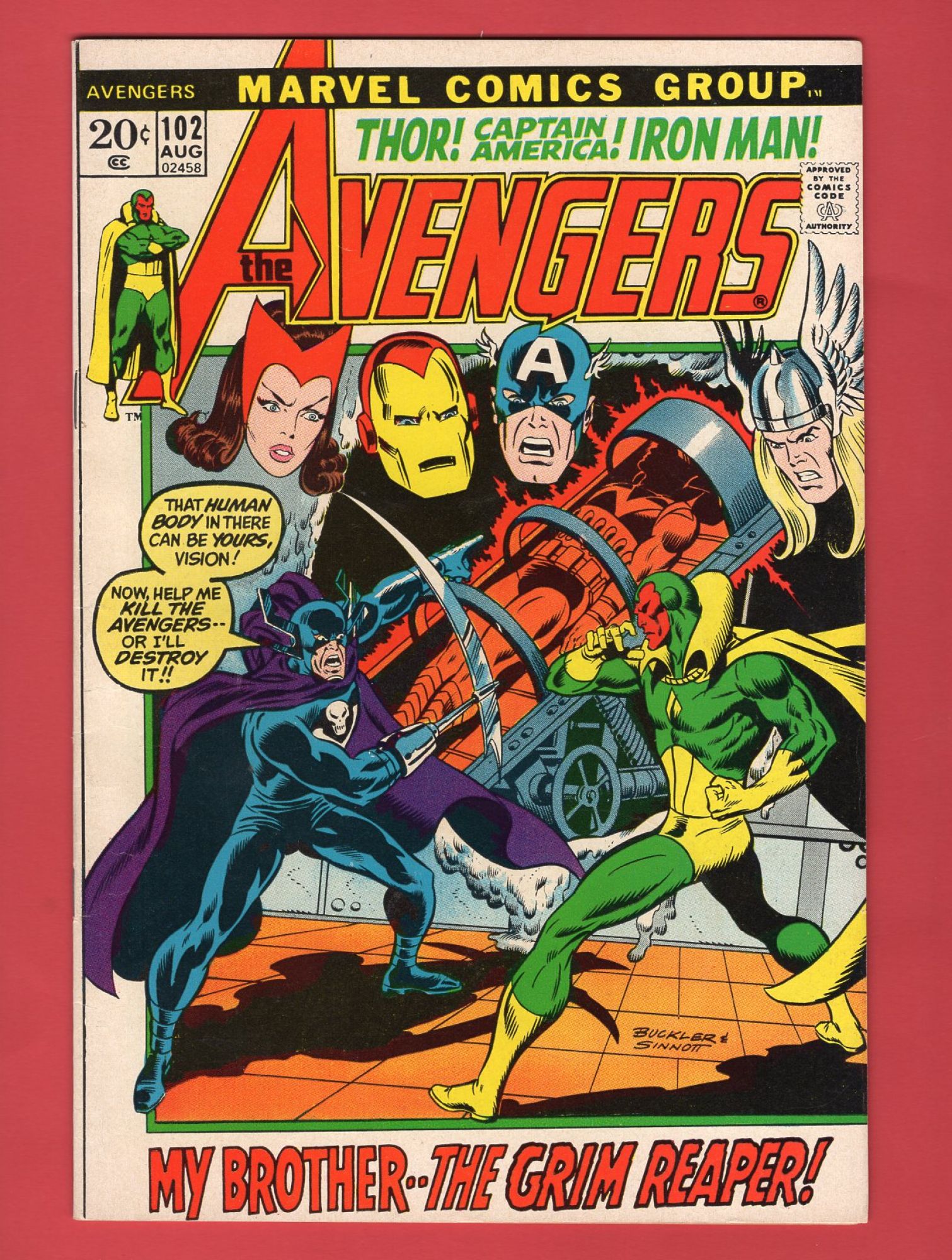 Avengers #102, Aug 1972, 6.5 FN+