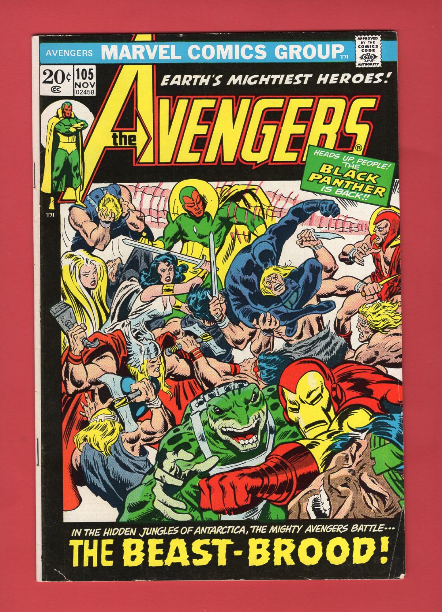 Avengers #105, Nov 1972, 6.5 FN+
