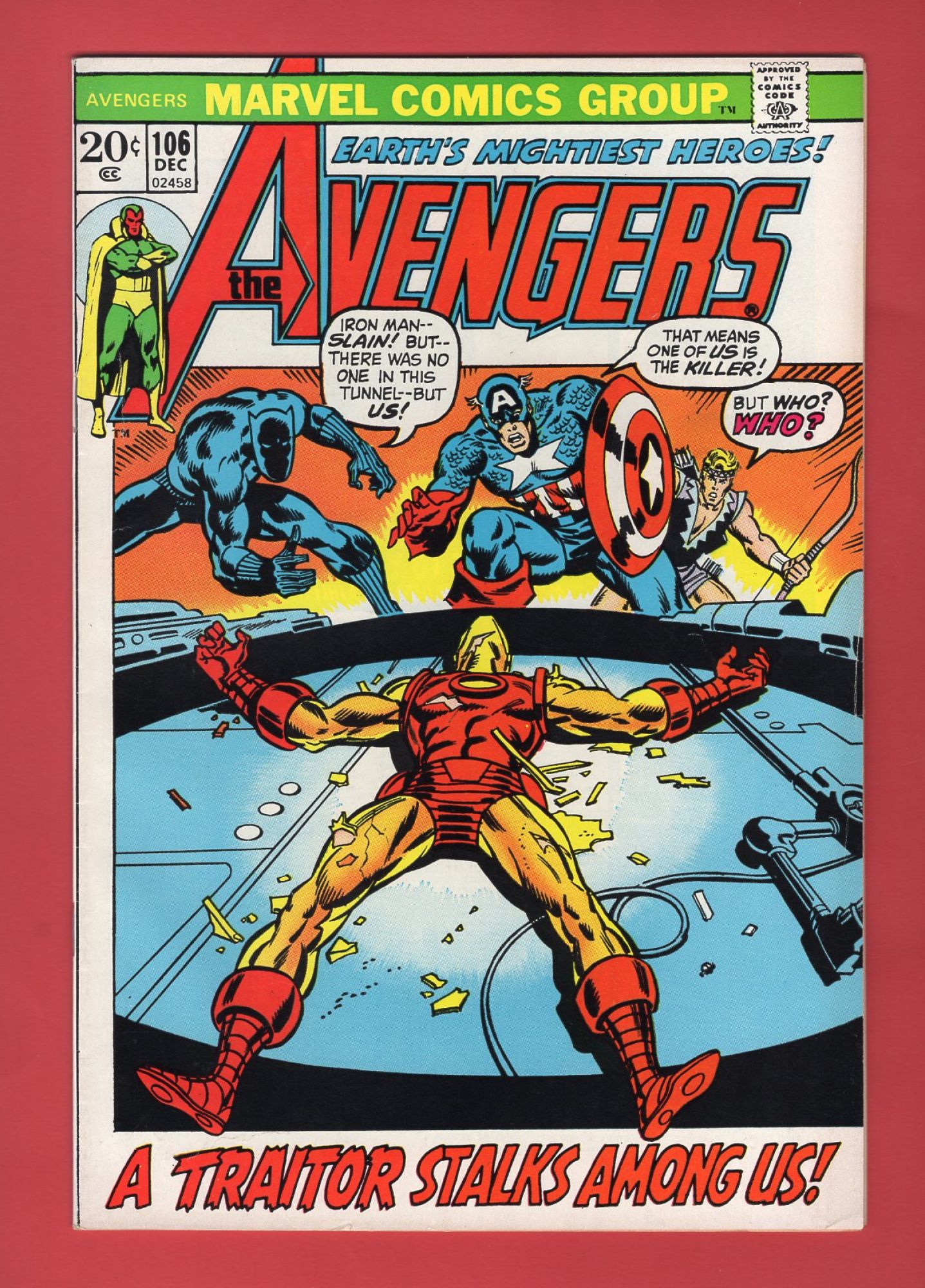 Avengers #106, Dec 1972, 7.5 VF-
