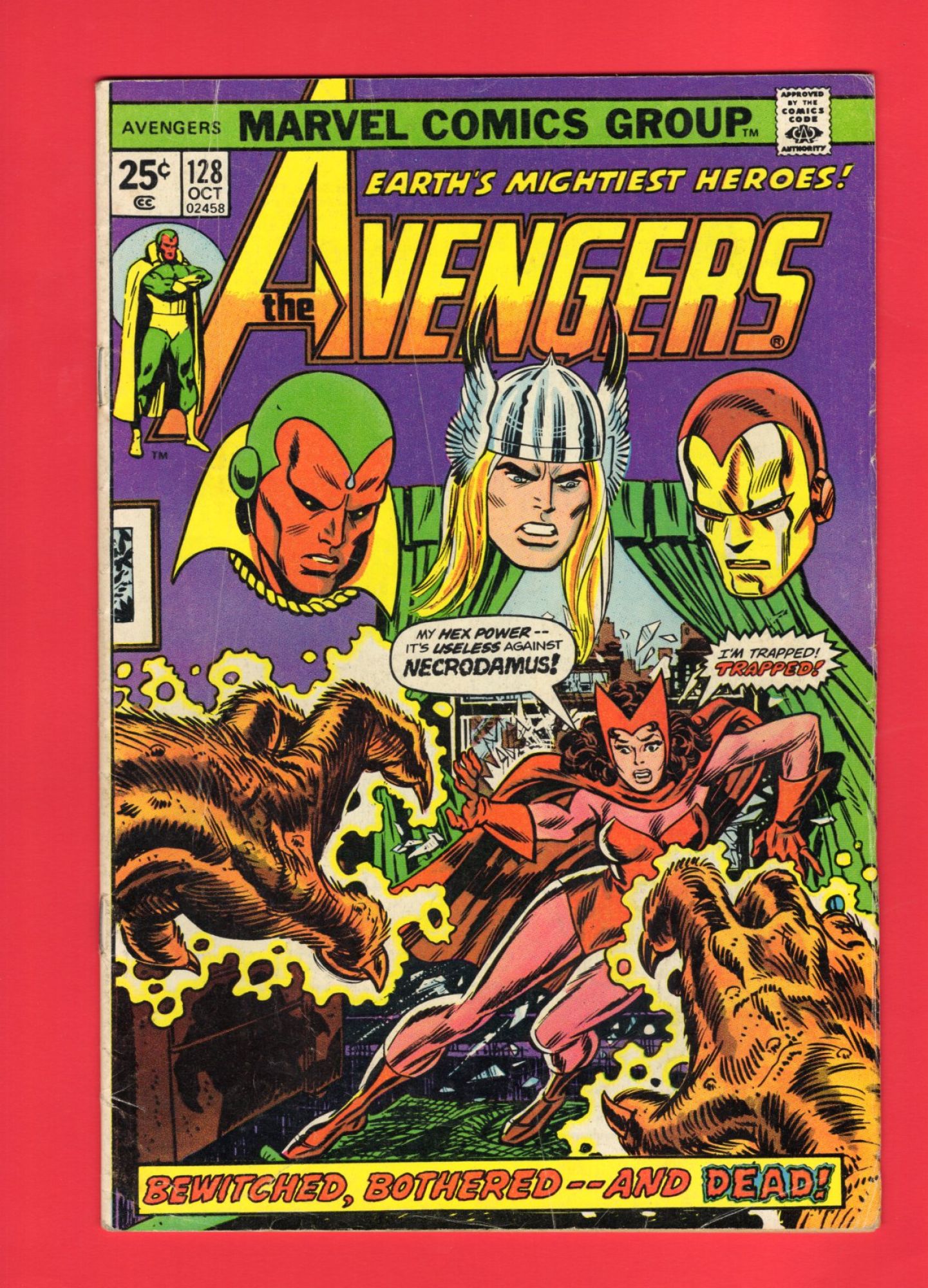 Avengers #128, Oct 1974, 4.5 VG+