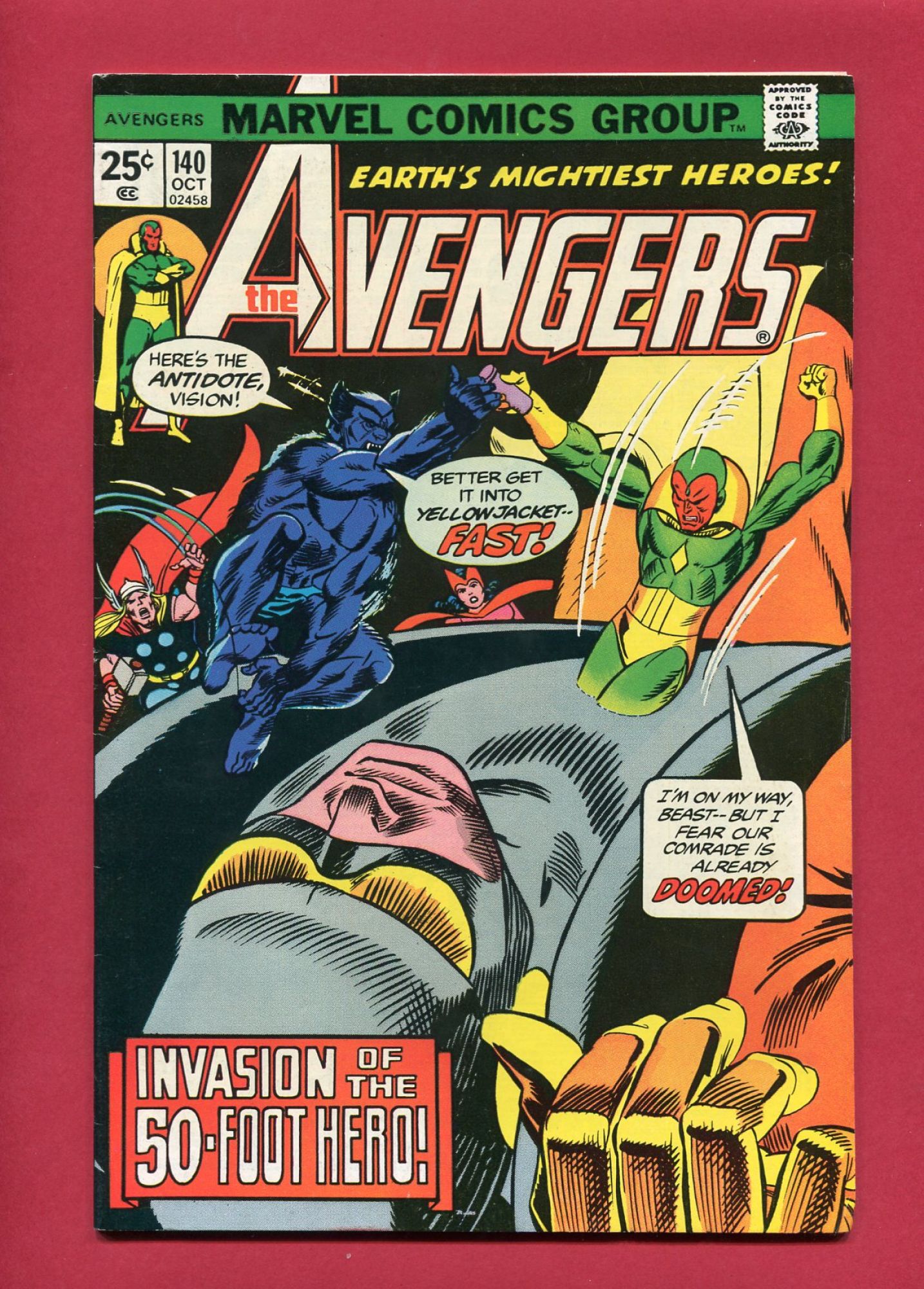 Avengers #140, Oct 1975, 8.0 VF