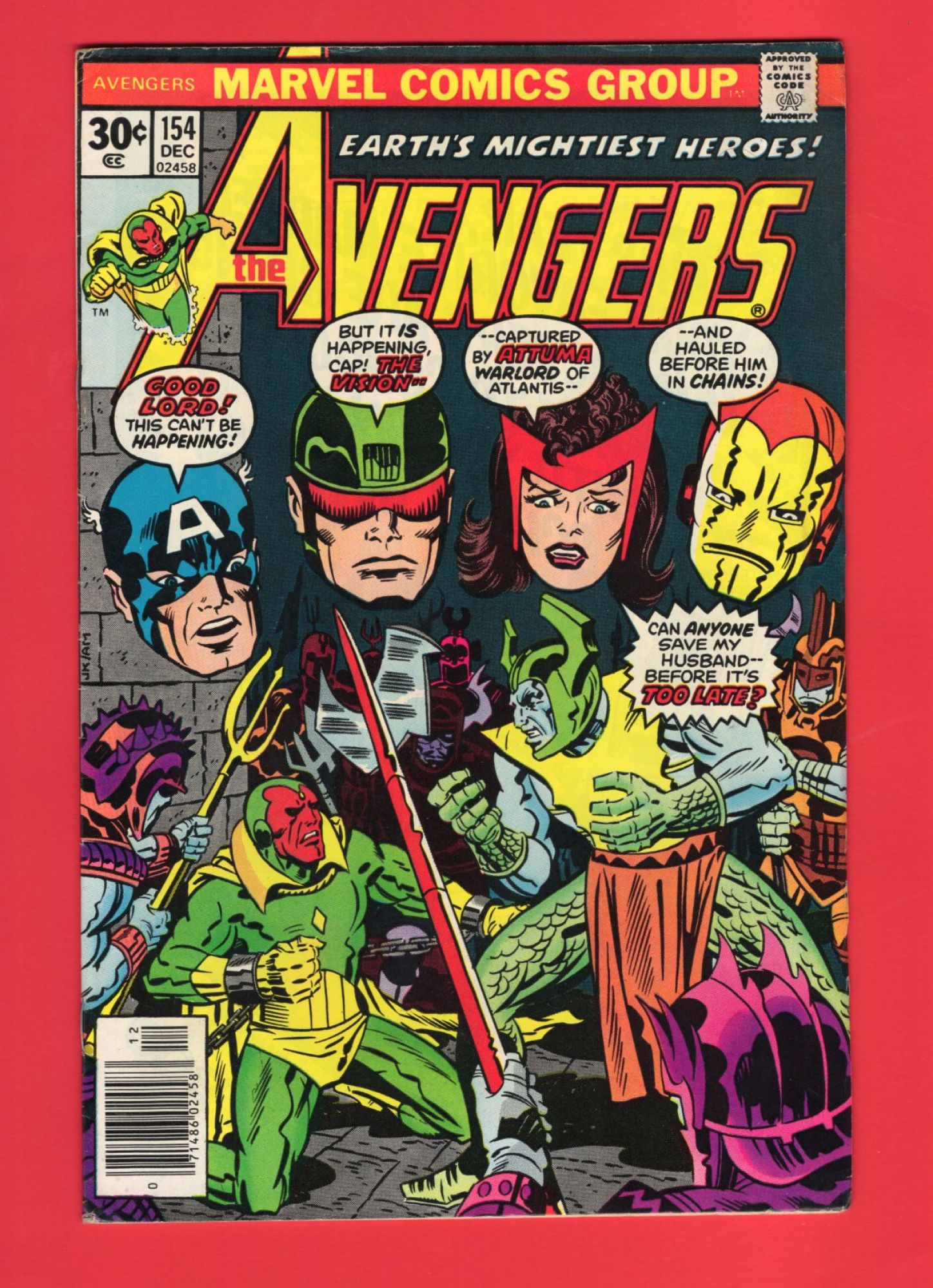 Avengers #154, Dec 1976, 7.5 VF- Newsstand
