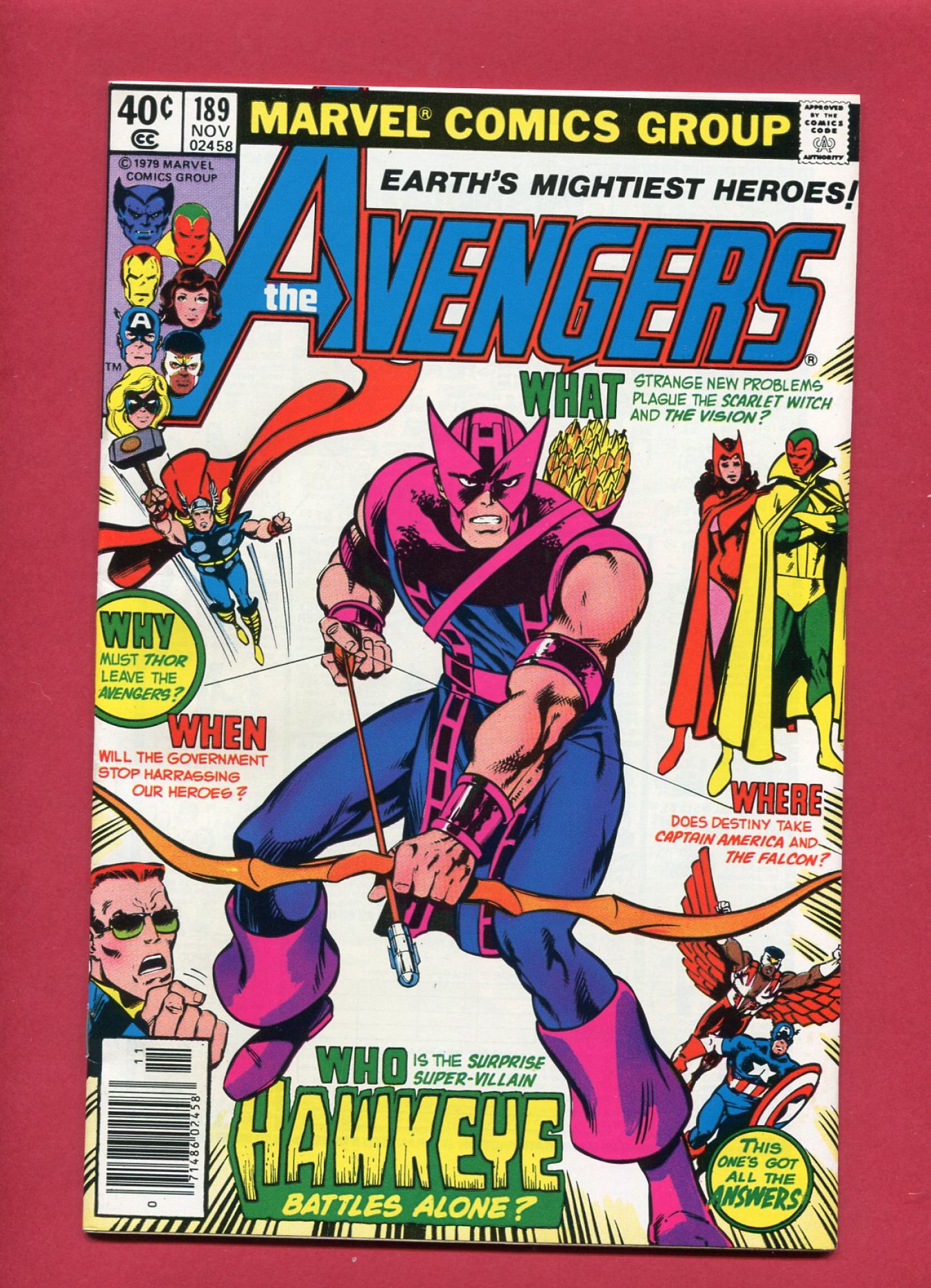 Avengers #189, Nov 1979, 8.5 VF+