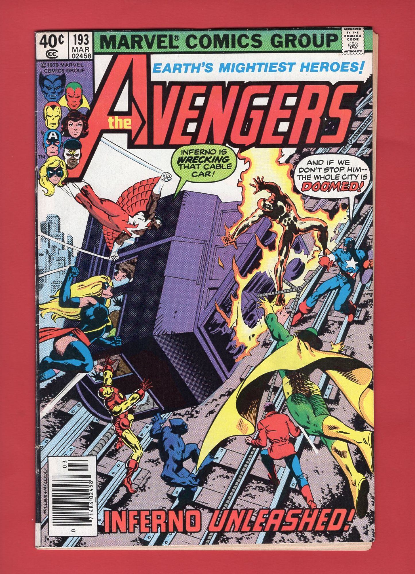 Avengers #193, Mar 1980, 5.5 FN- Newsstand