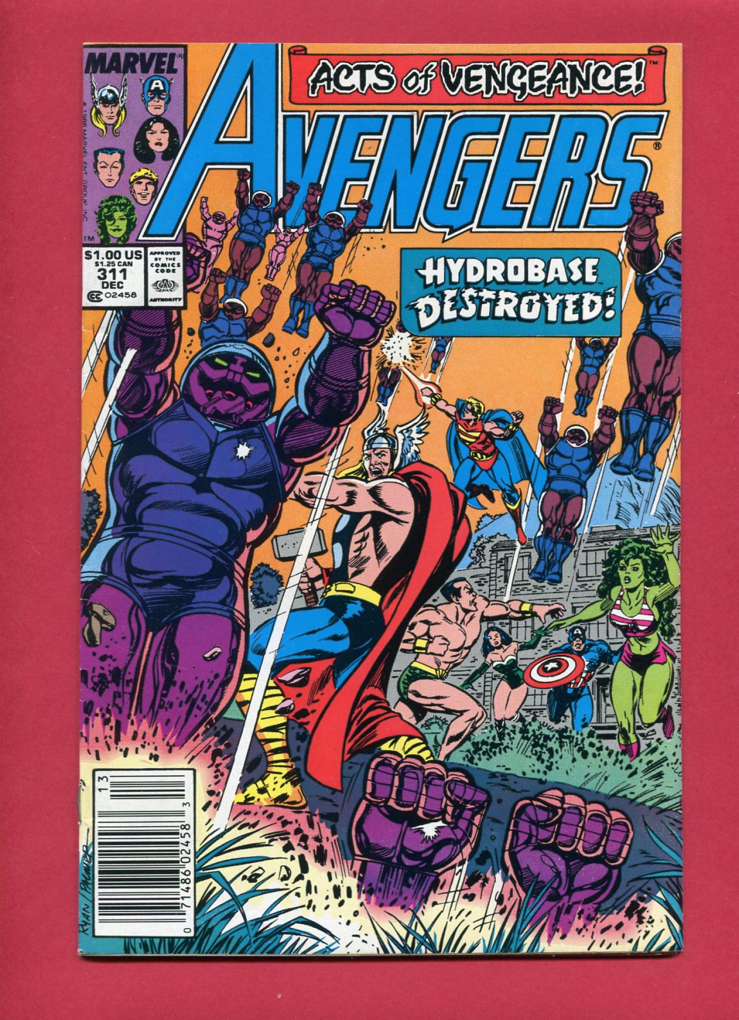 Avengers #311, Dec 1989, 7.5 VF-