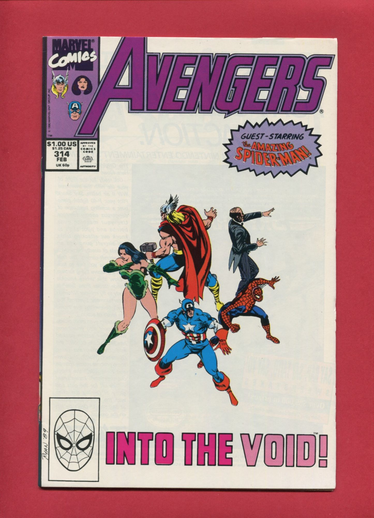 Avengers #314, Feb 1990, 9.2 NM-