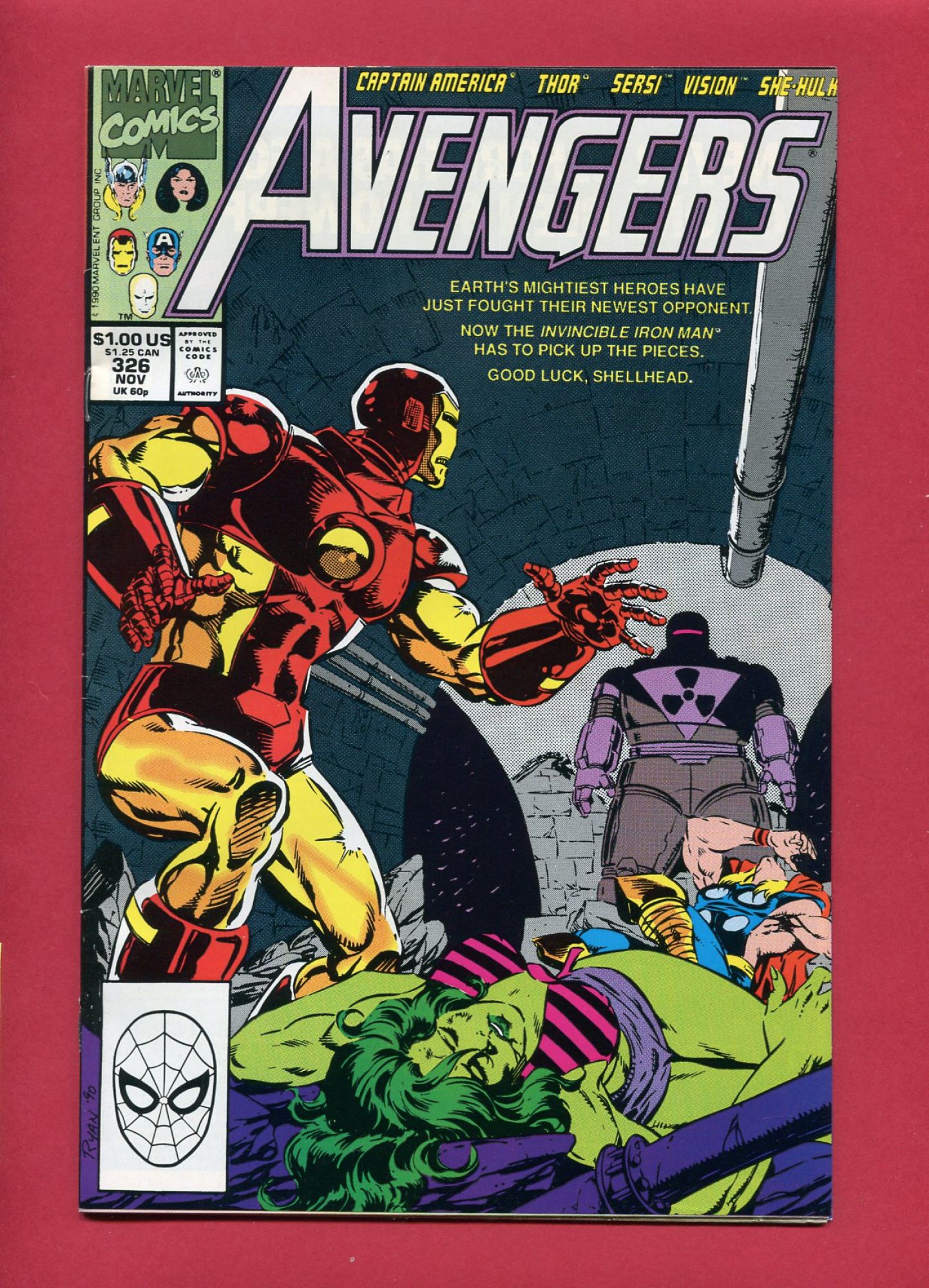 Avengers #326, Nov 1990, 8.0 VF