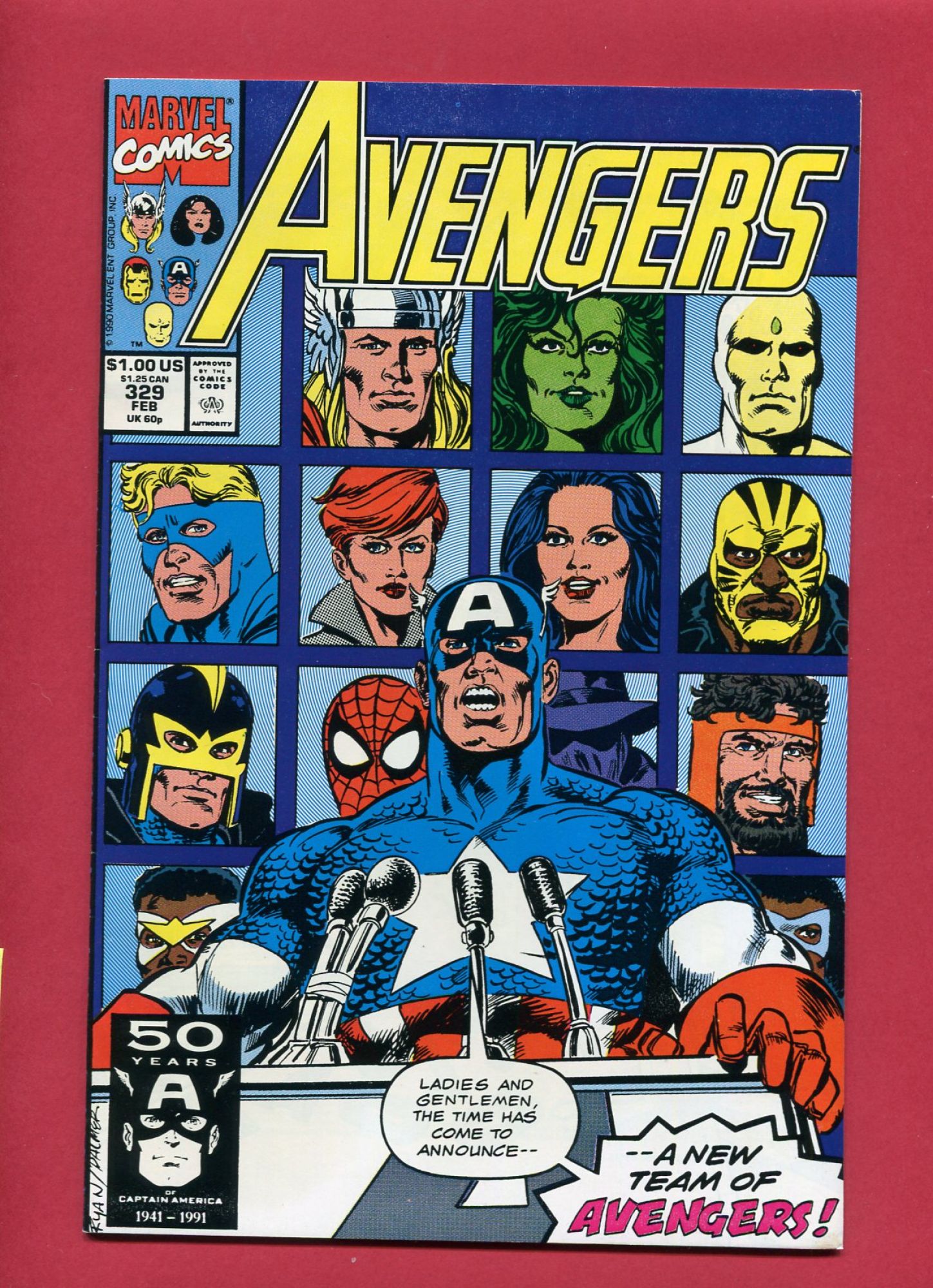 Avengers #329, Feb 1991, 8.0 VF