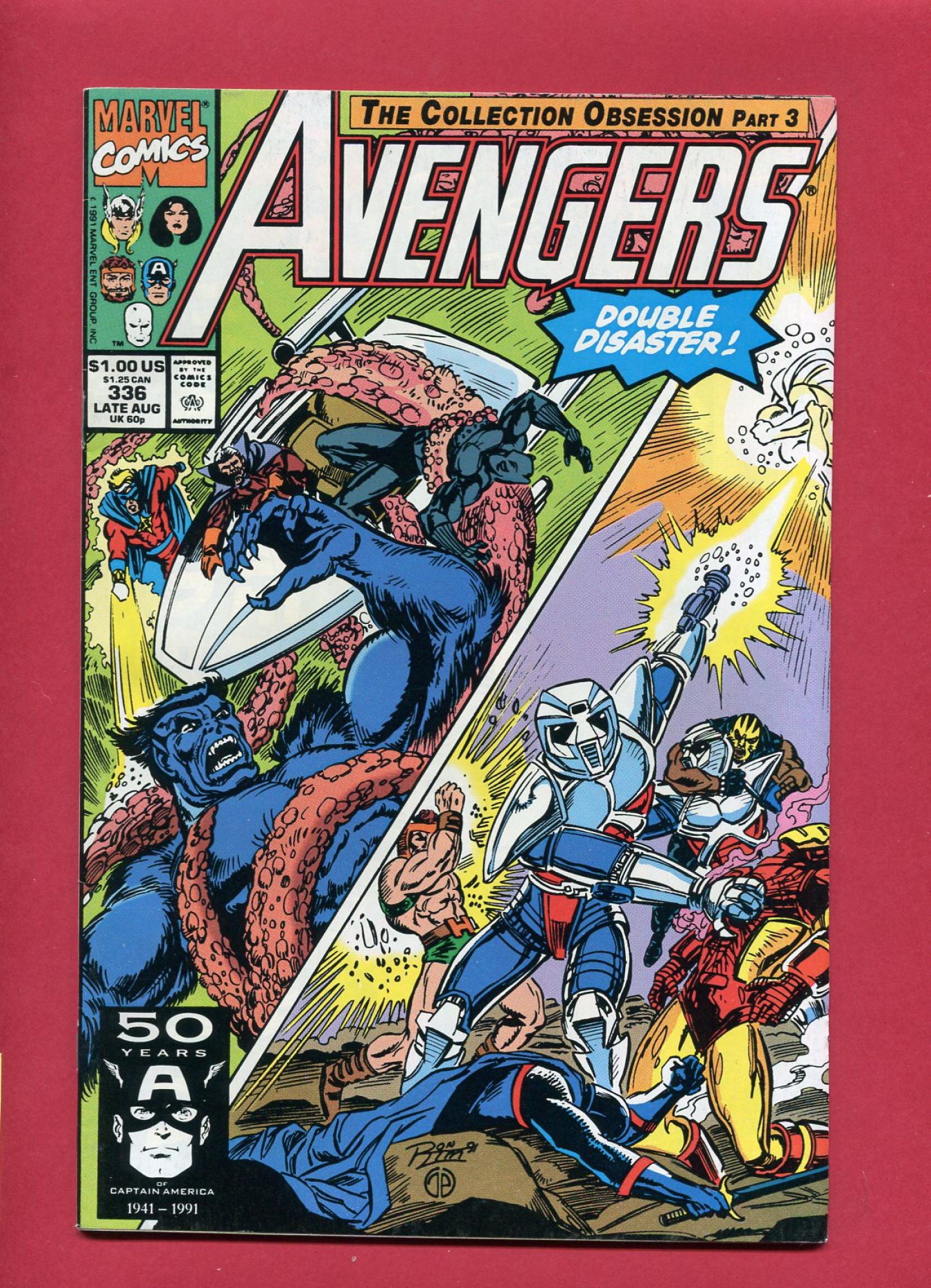 Avengers #336, Aug 1991, 9.2 NM-