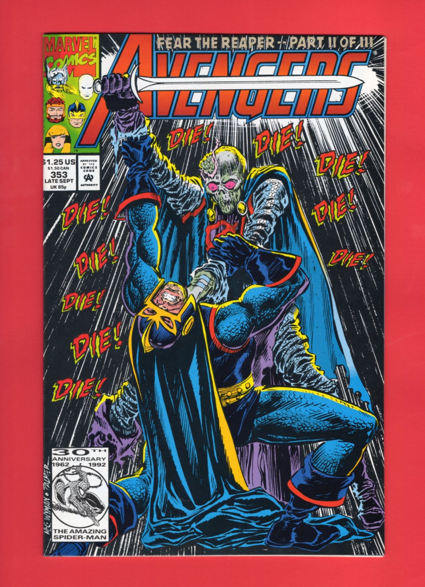 Avengers #353, Sep 1992, 9.2 NM-