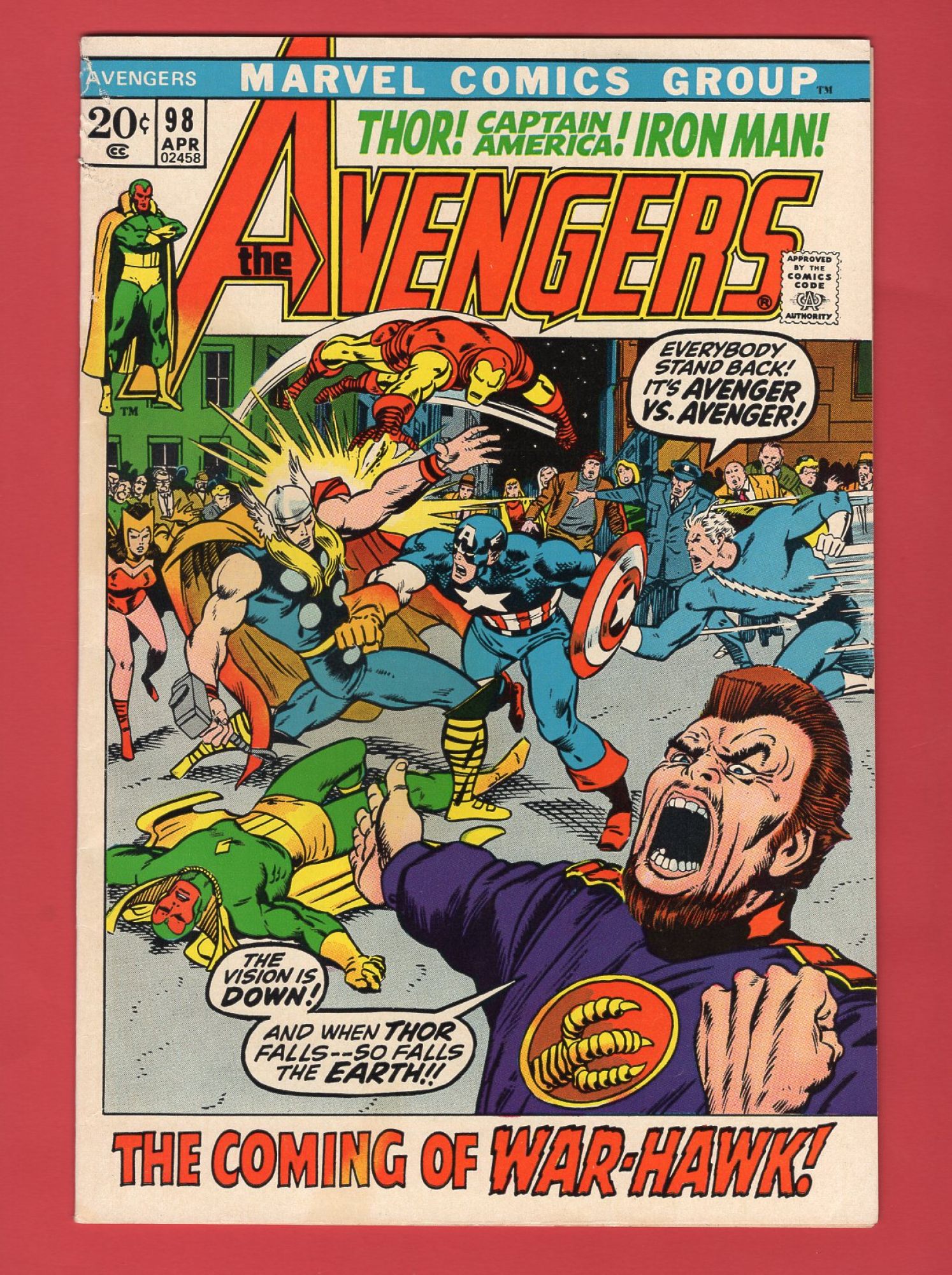 Avengers #98, Apr 1972, 5.5 VF-