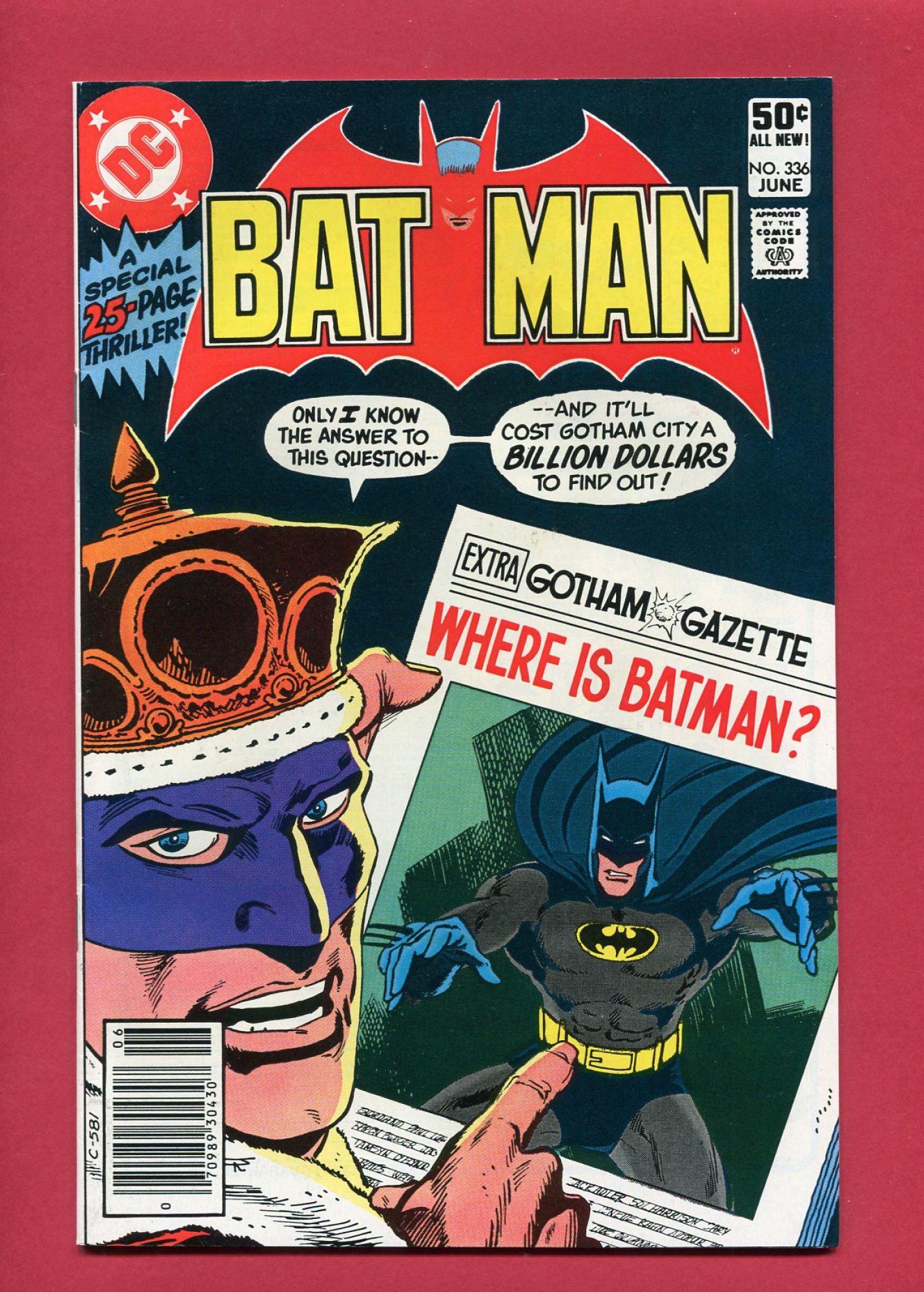 Batman #336, Jun 1981, 8.5 VF+