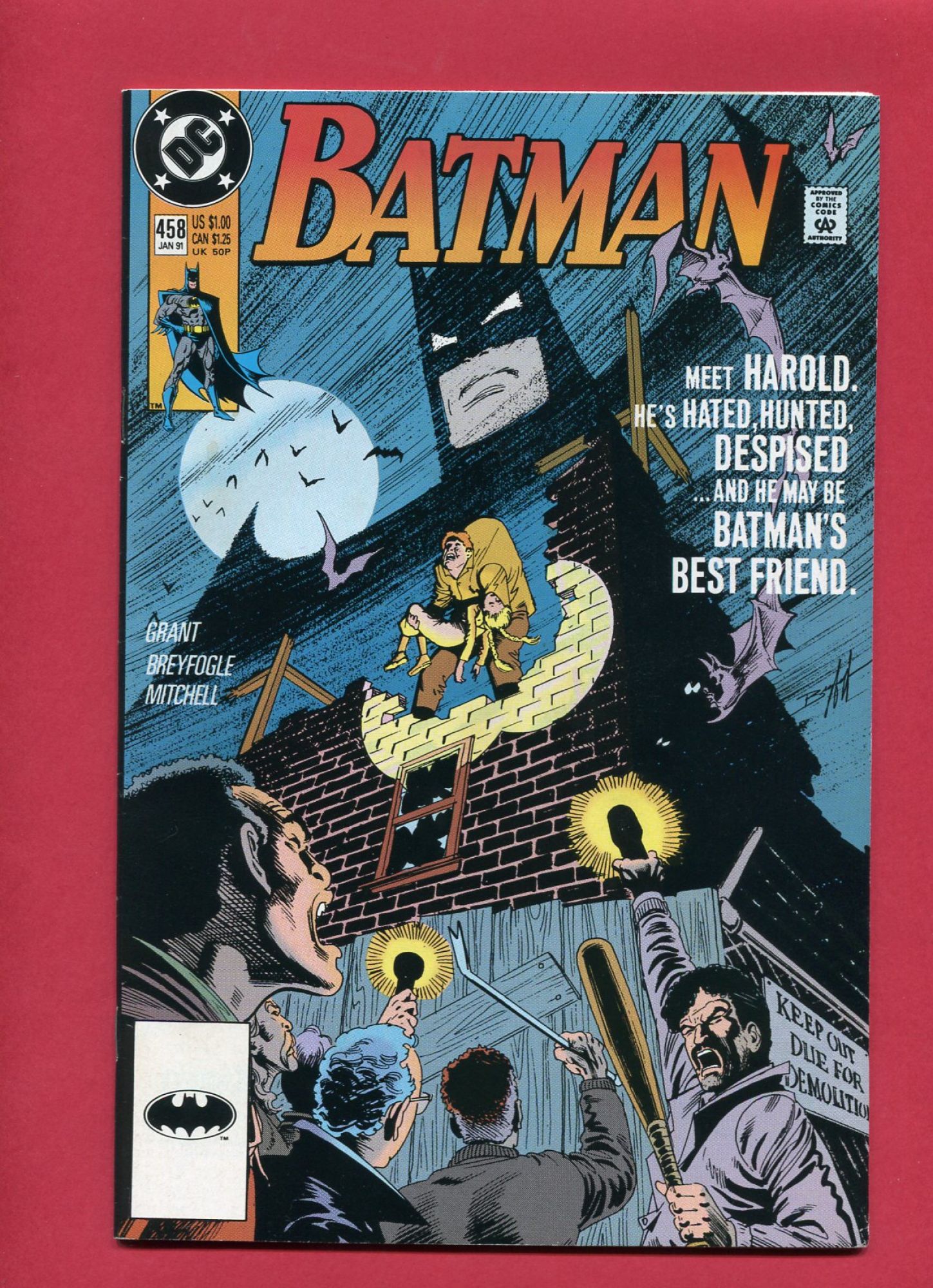 Batman #458, Jan 1991, 9.2 NM-