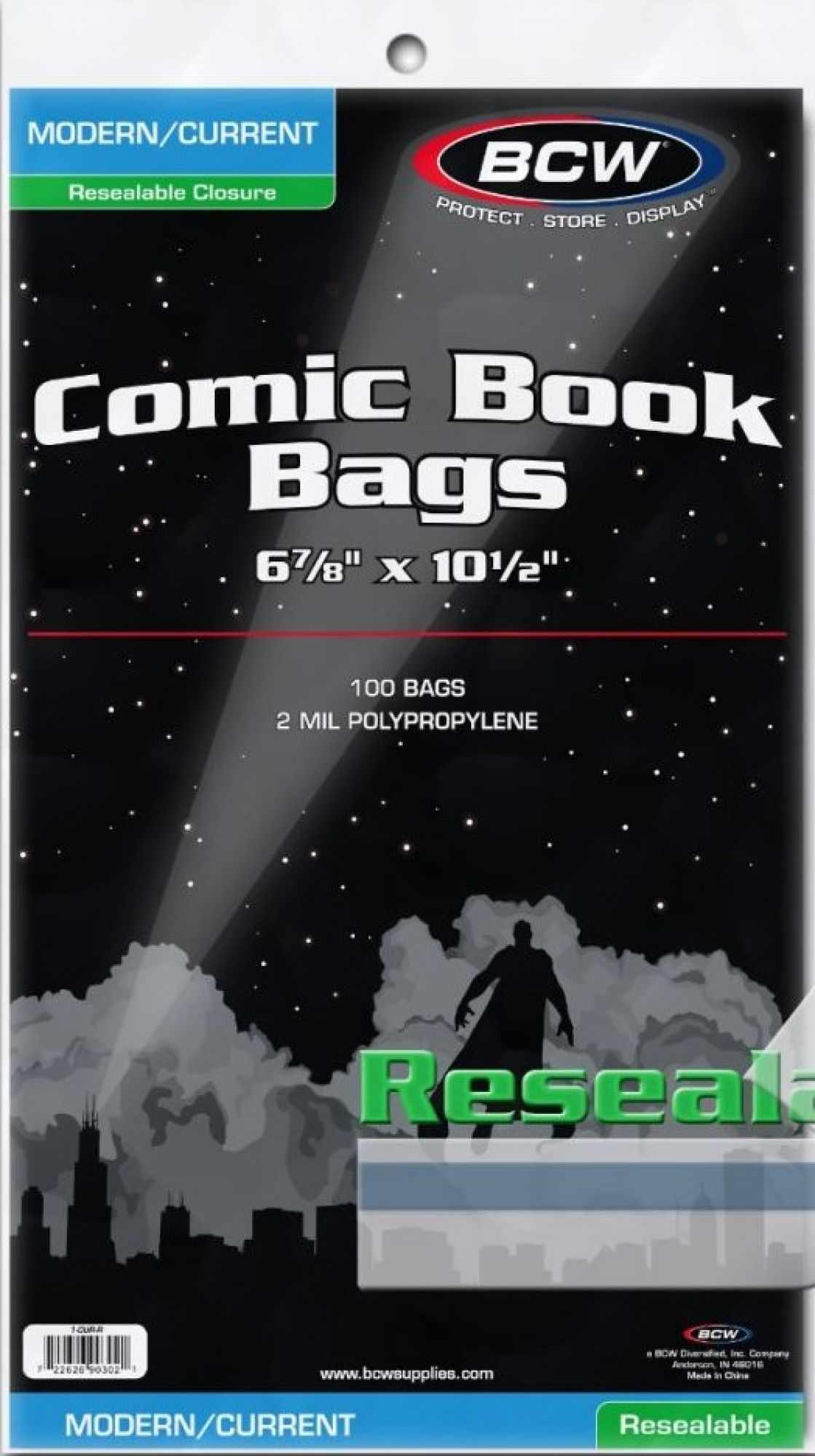 BCW Resealable Modern / Current Comic Bags (Pack-100)