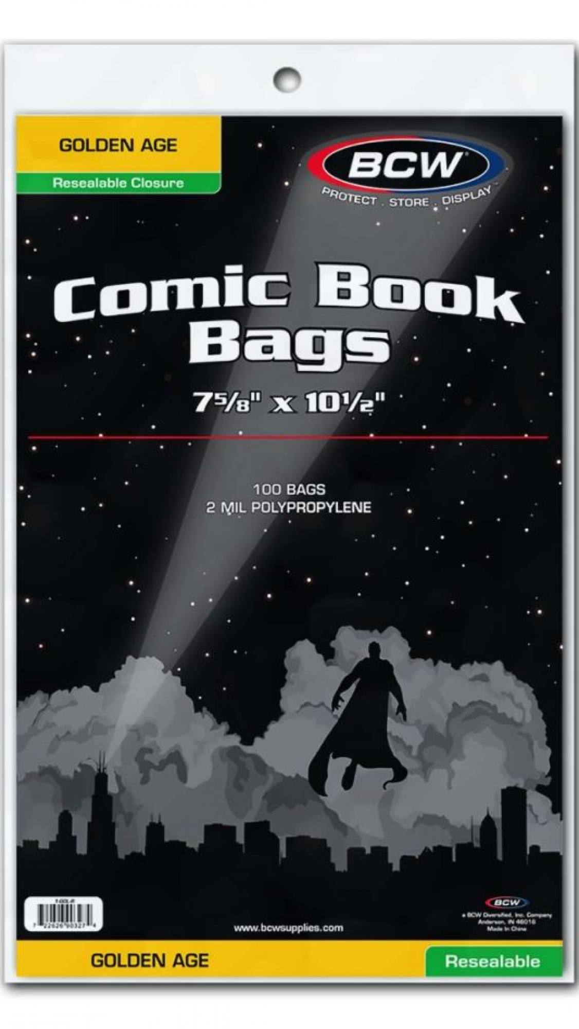 BCW Resealable Golden Comic Bags (Pack-100)