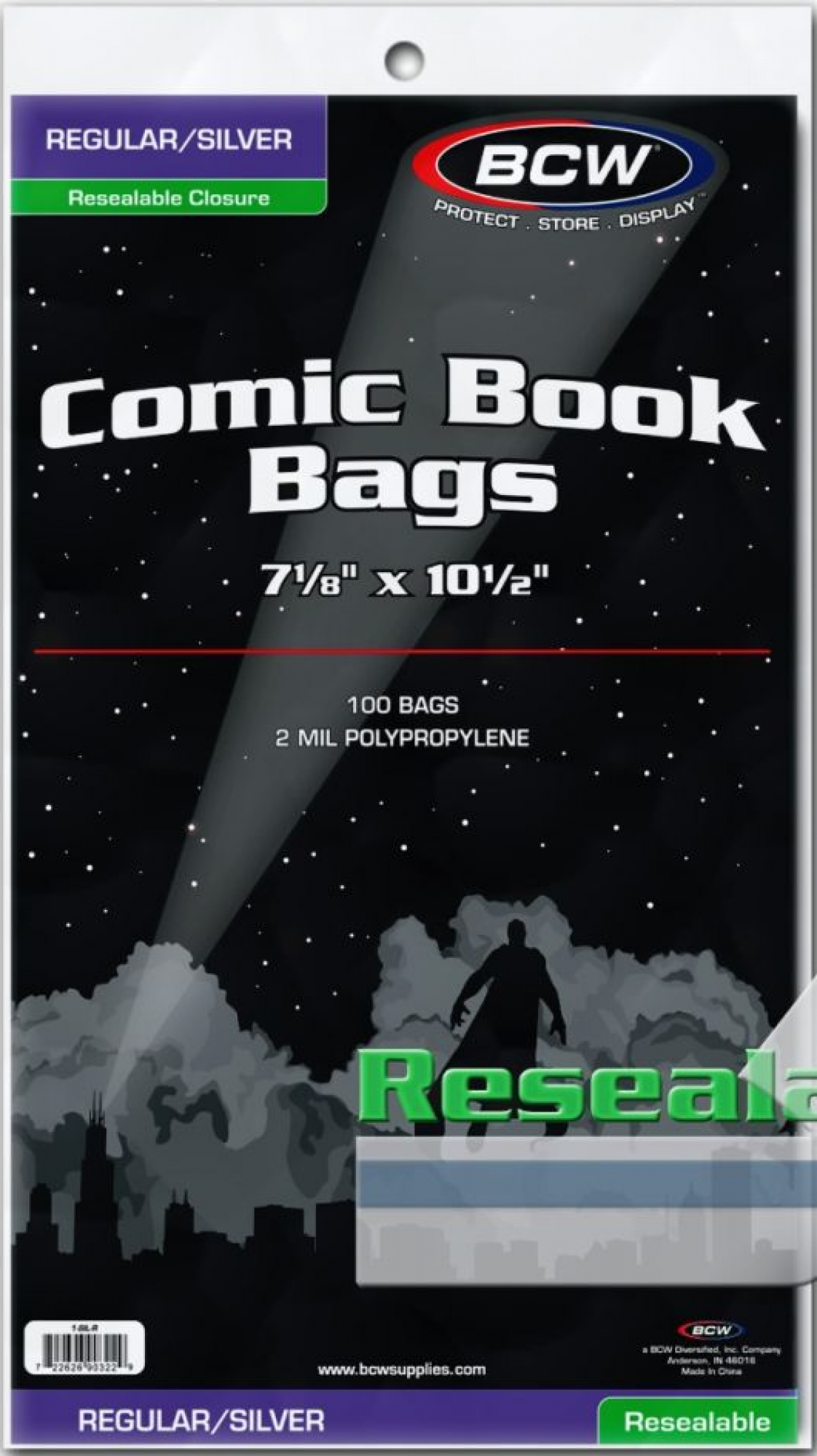 BCW Resealable Silver / Regular Comic Bags (Pack-100)
