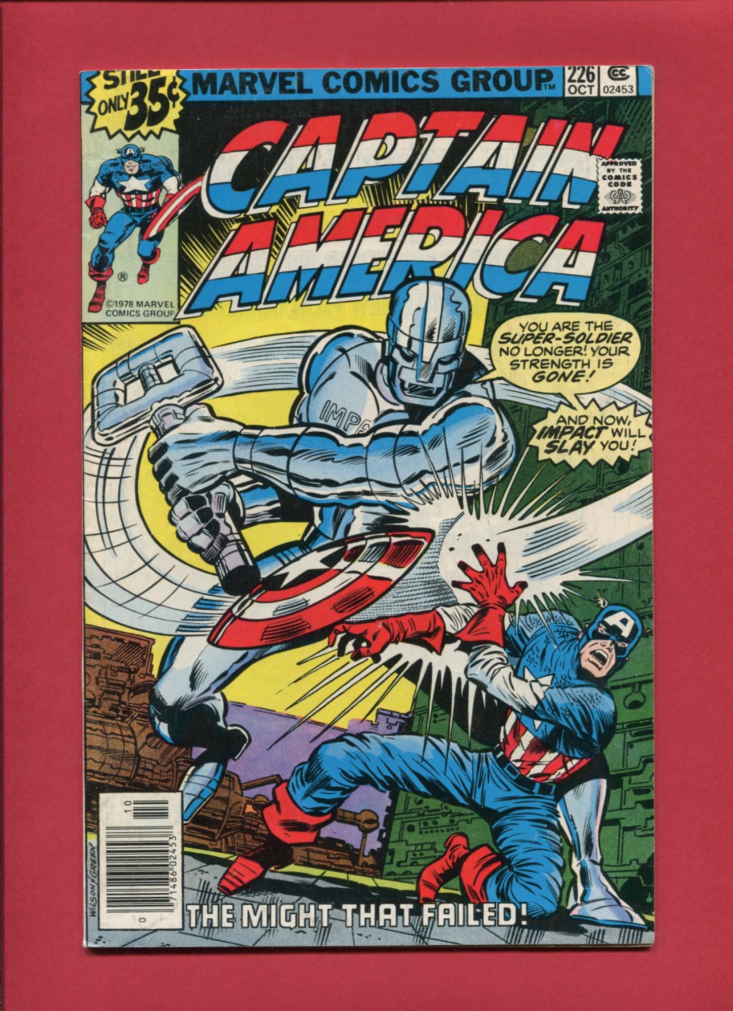 Captain America #226, Oct 1978, 7.0 FN/VF