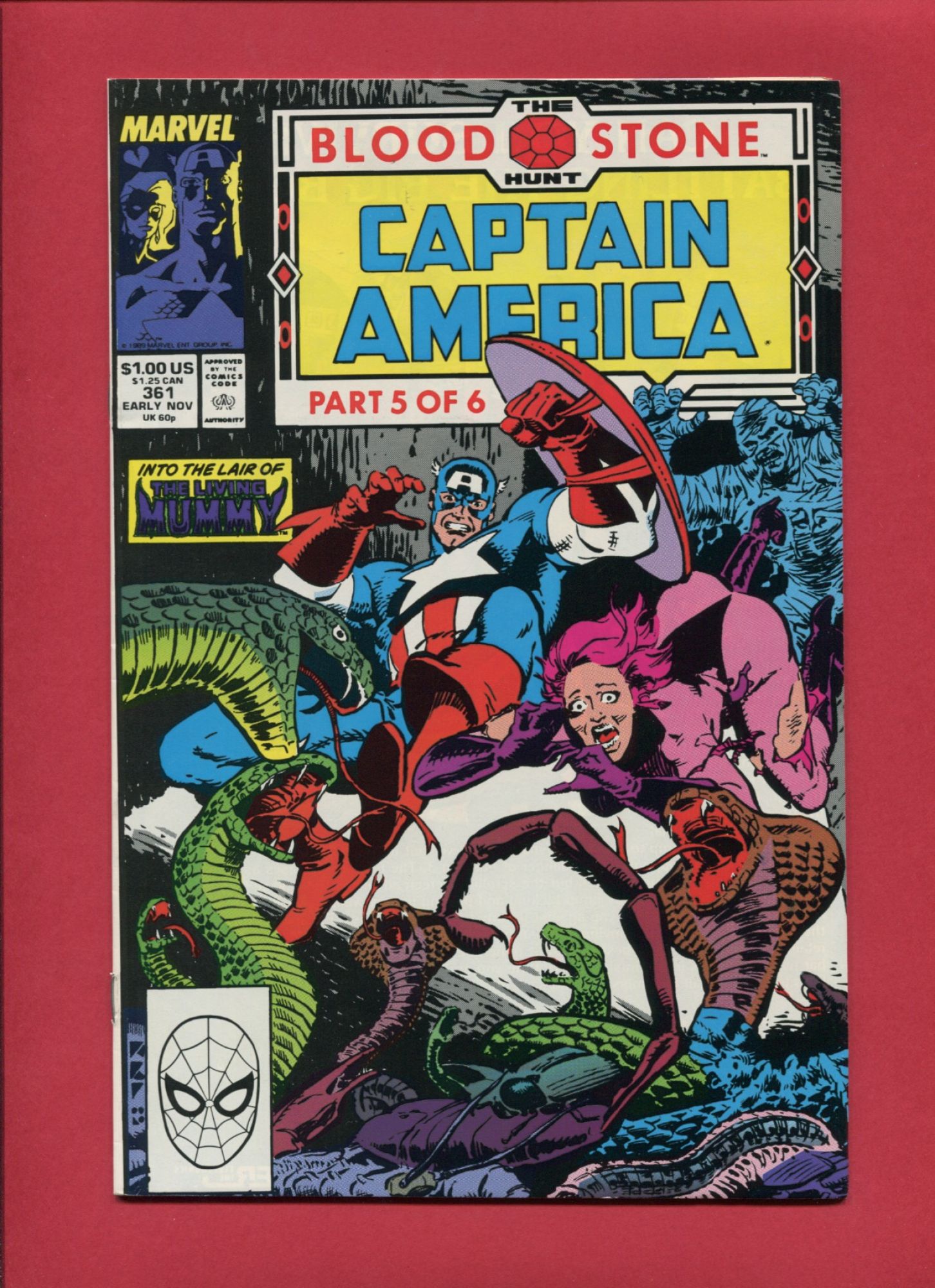 Captain America #361, Nov 1989, 9.2 NM-