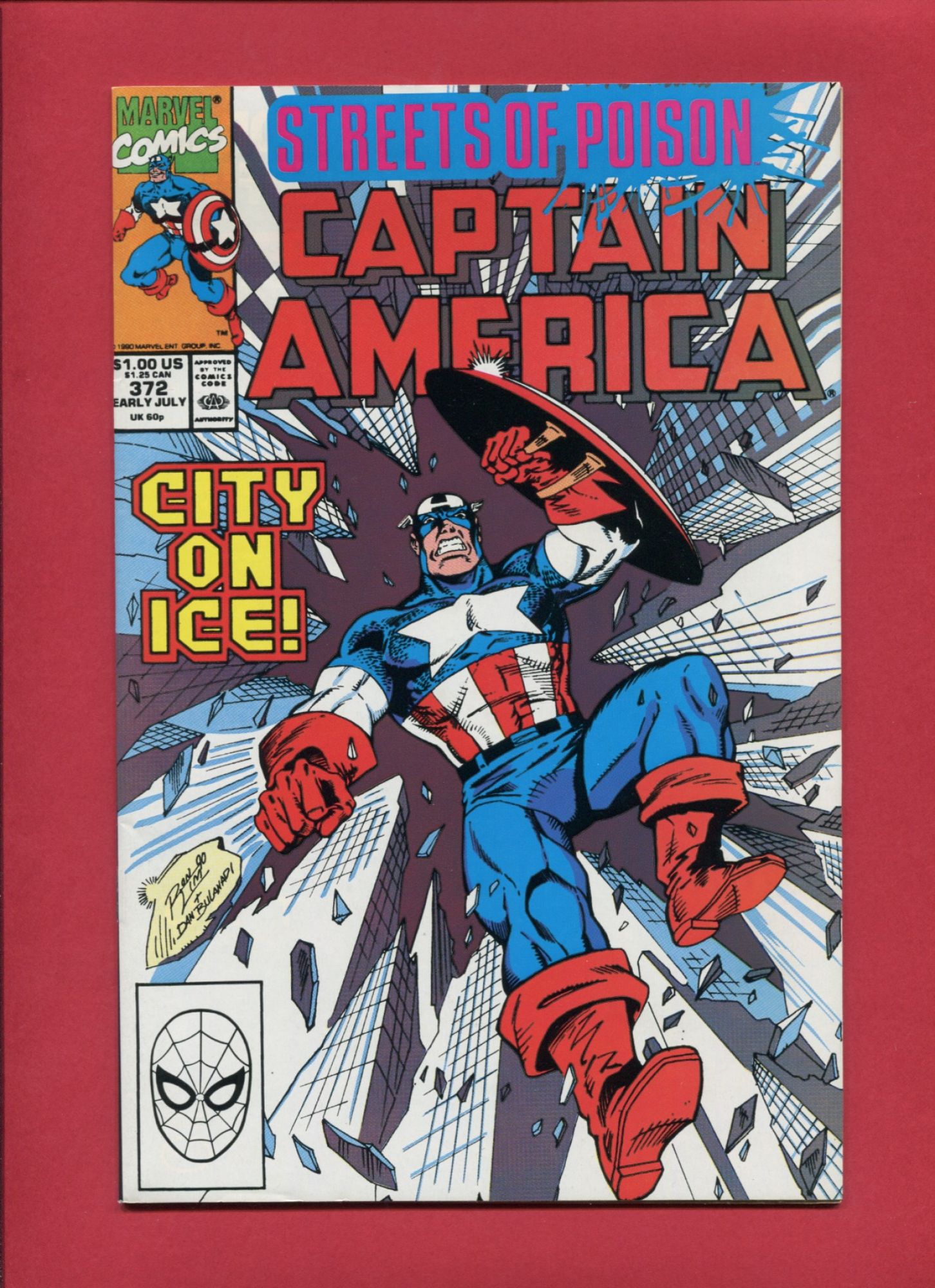Captain America #372, Jul 1990, 9.2 NM-