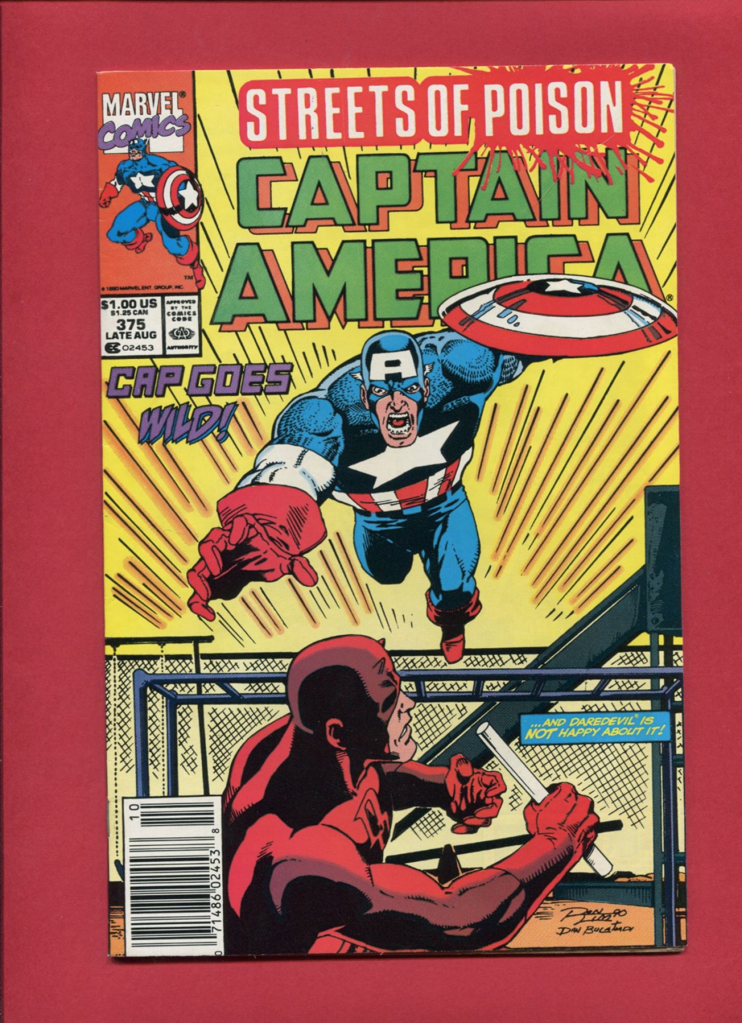 Captain America #375, Aug 1990, 8.5 VF+