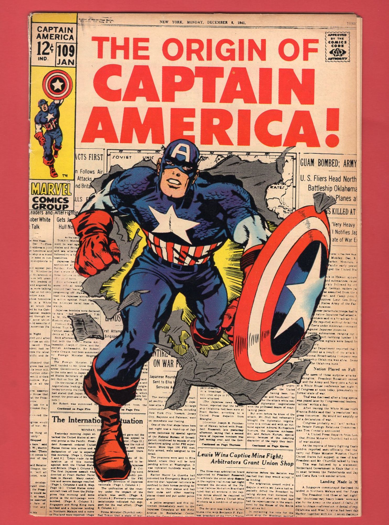 Captain America #109, Jan 1969, 4.5 VG+
