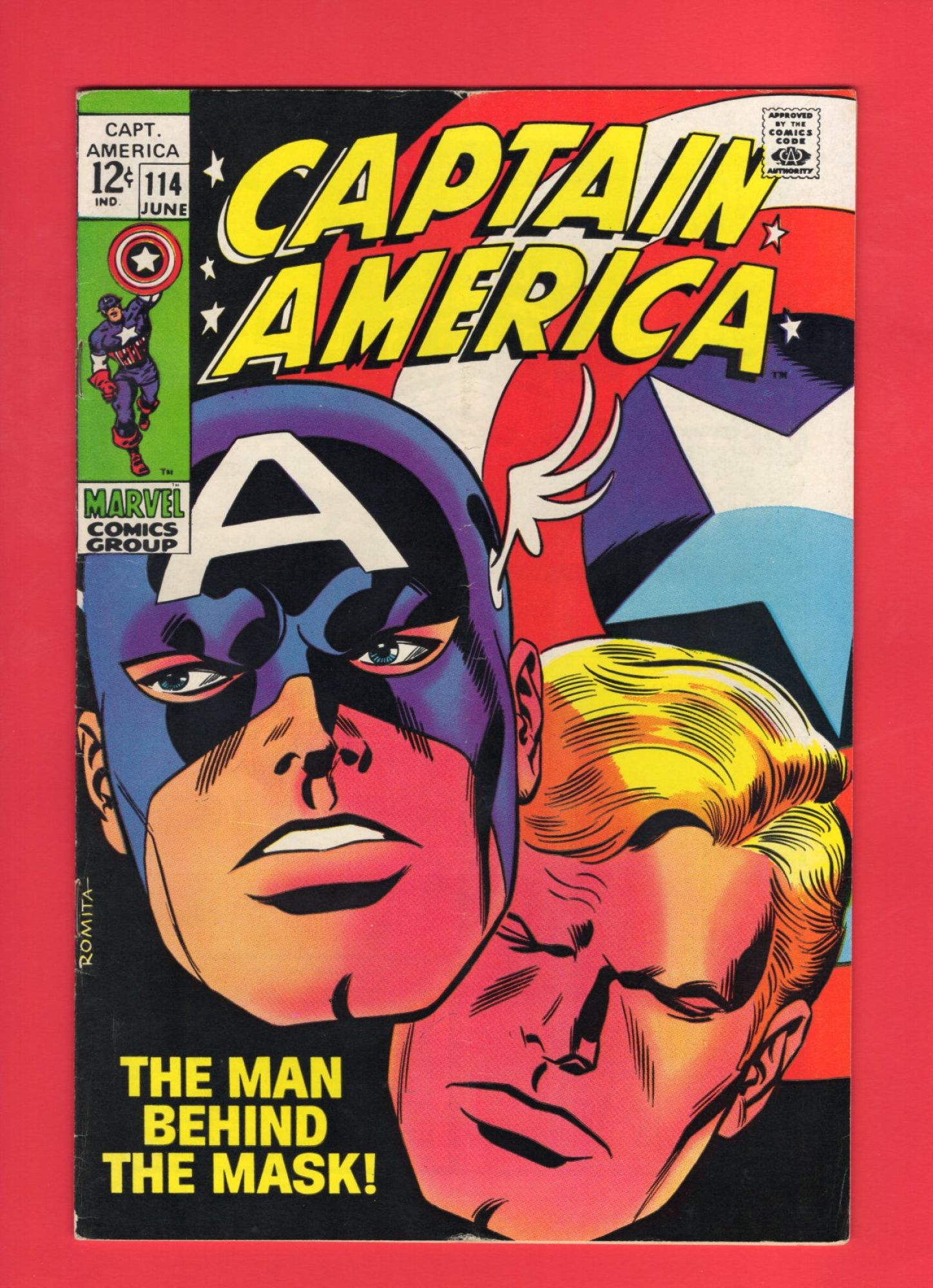 Captain America #114, Jun 1969, 5.5 FN-