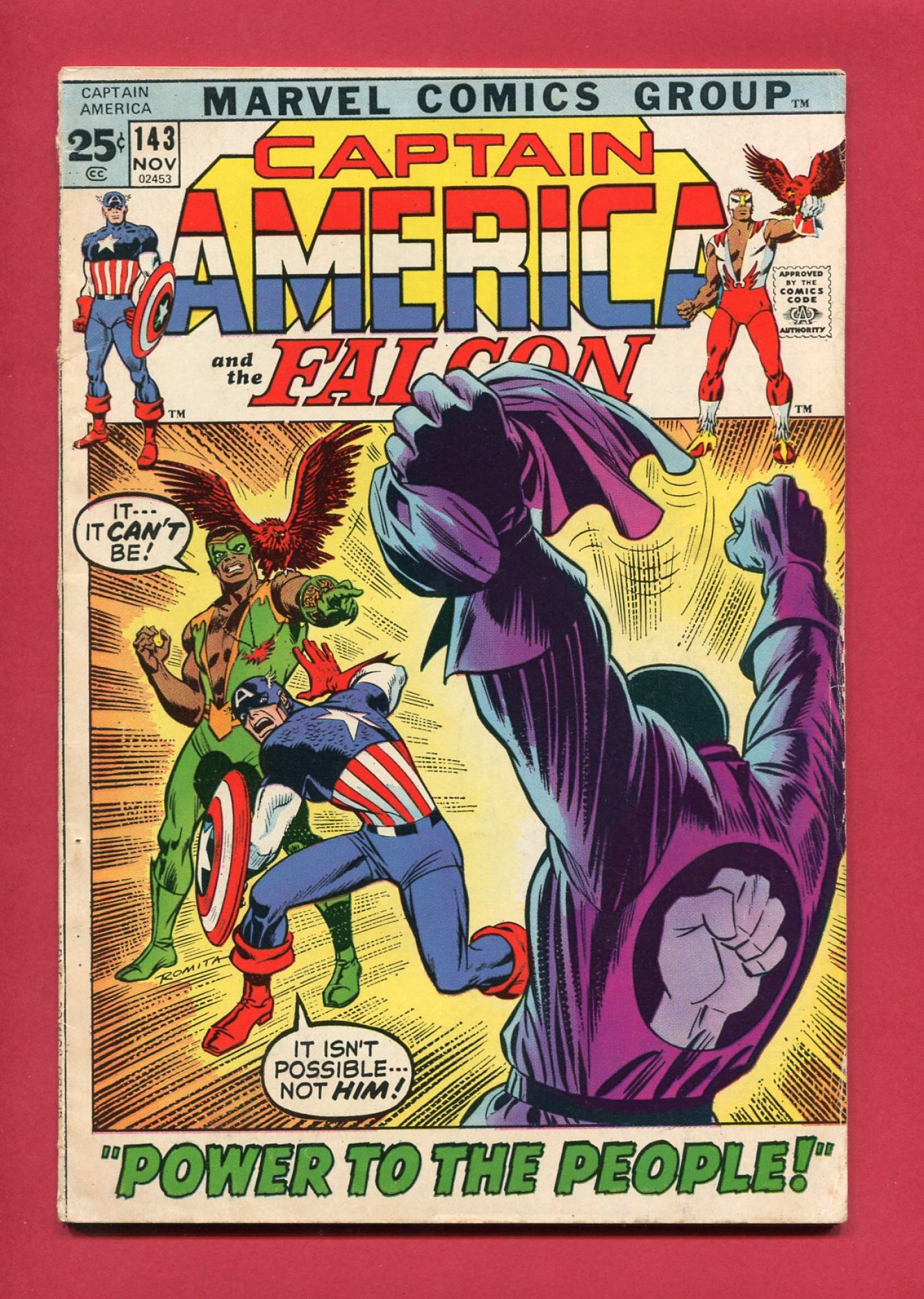 Captain America #143, Nov 1971, 4.5 VG+