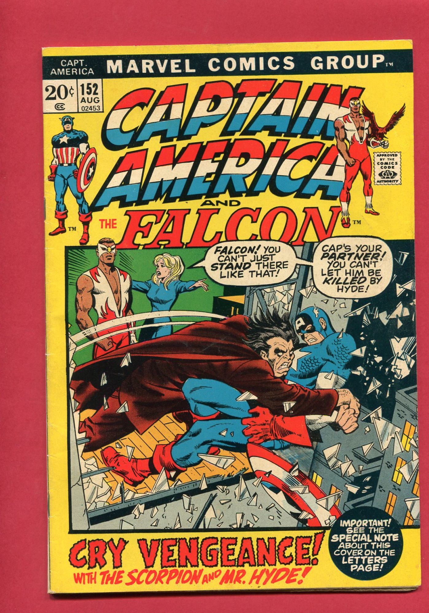 Captain America #152, Aug 1972, 7.5 VF-