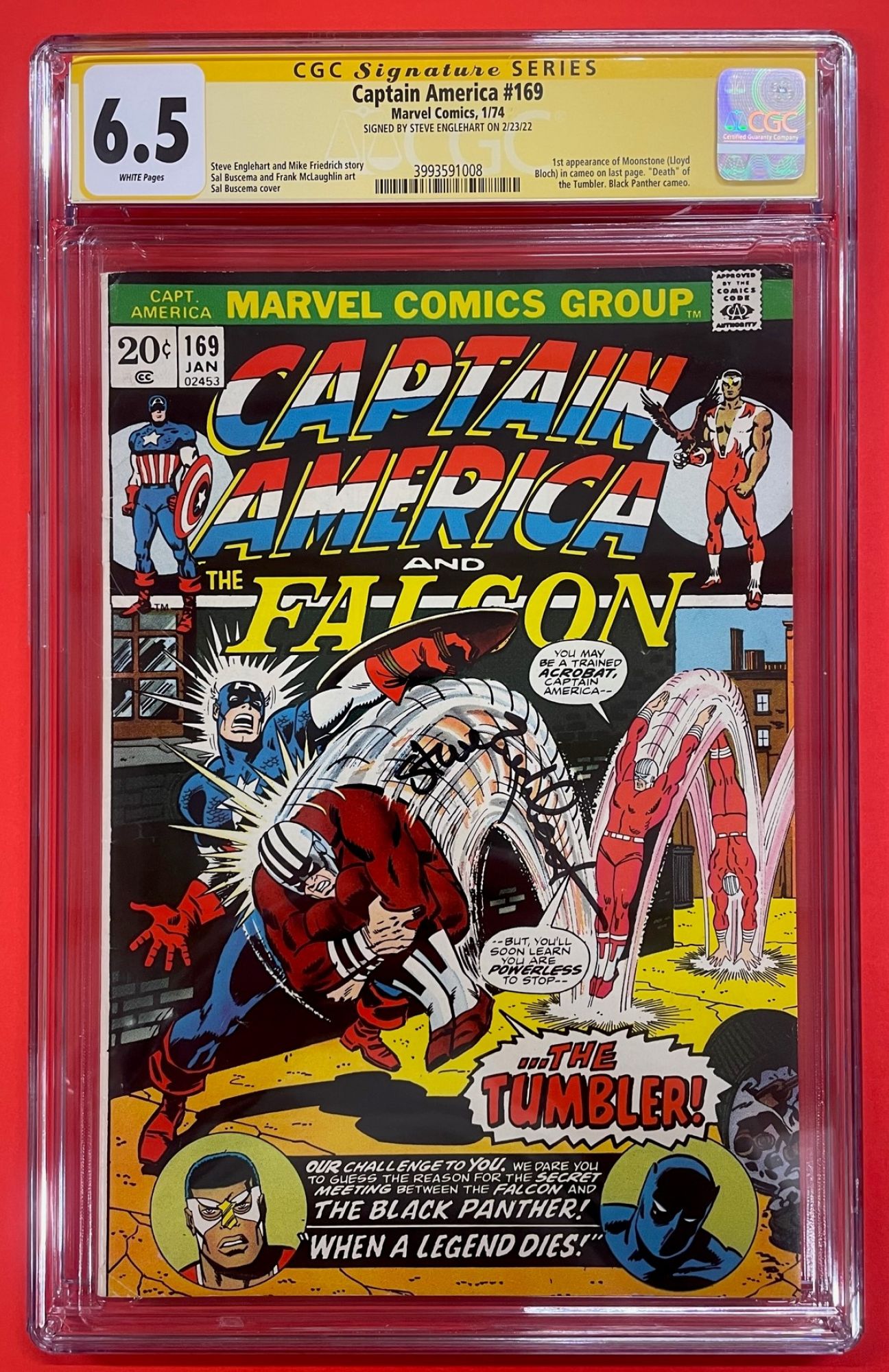 Captain America #169, Jan 1974, 6.5 FN+ CGC Signed Steve Englehart