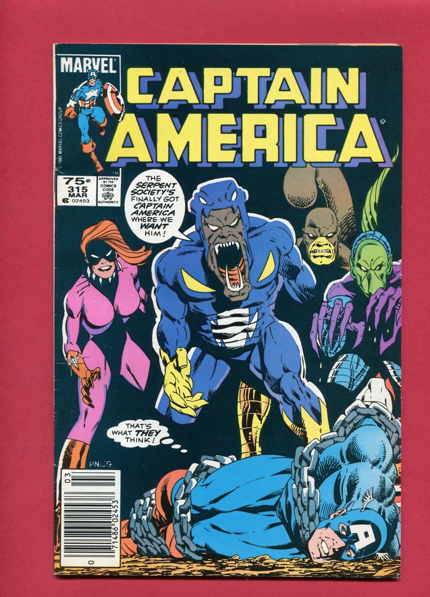 Captain America #315, Mar 1986, 6.5 FN+