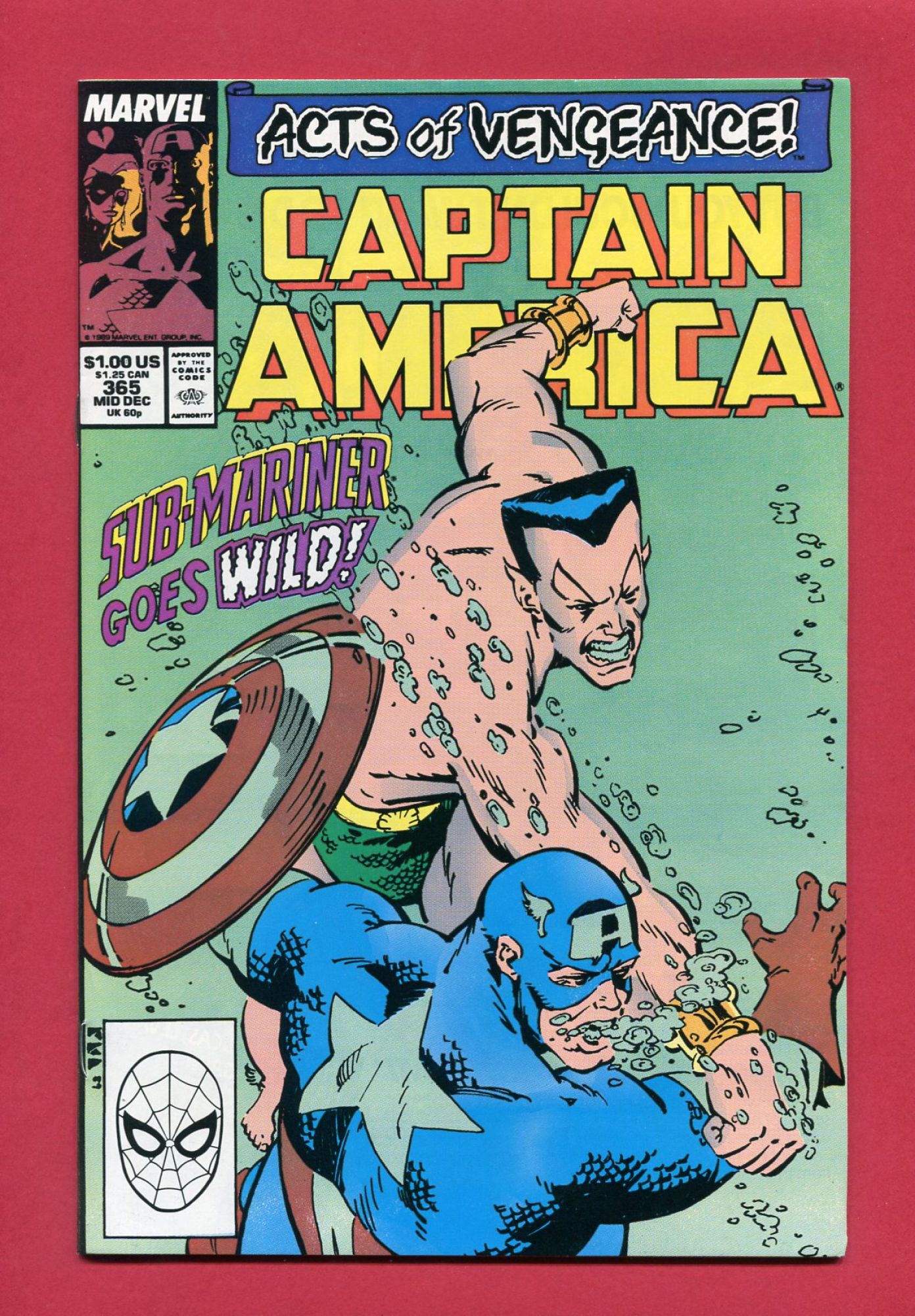 Captain America #365, Dec 1989, 9.2 NM-