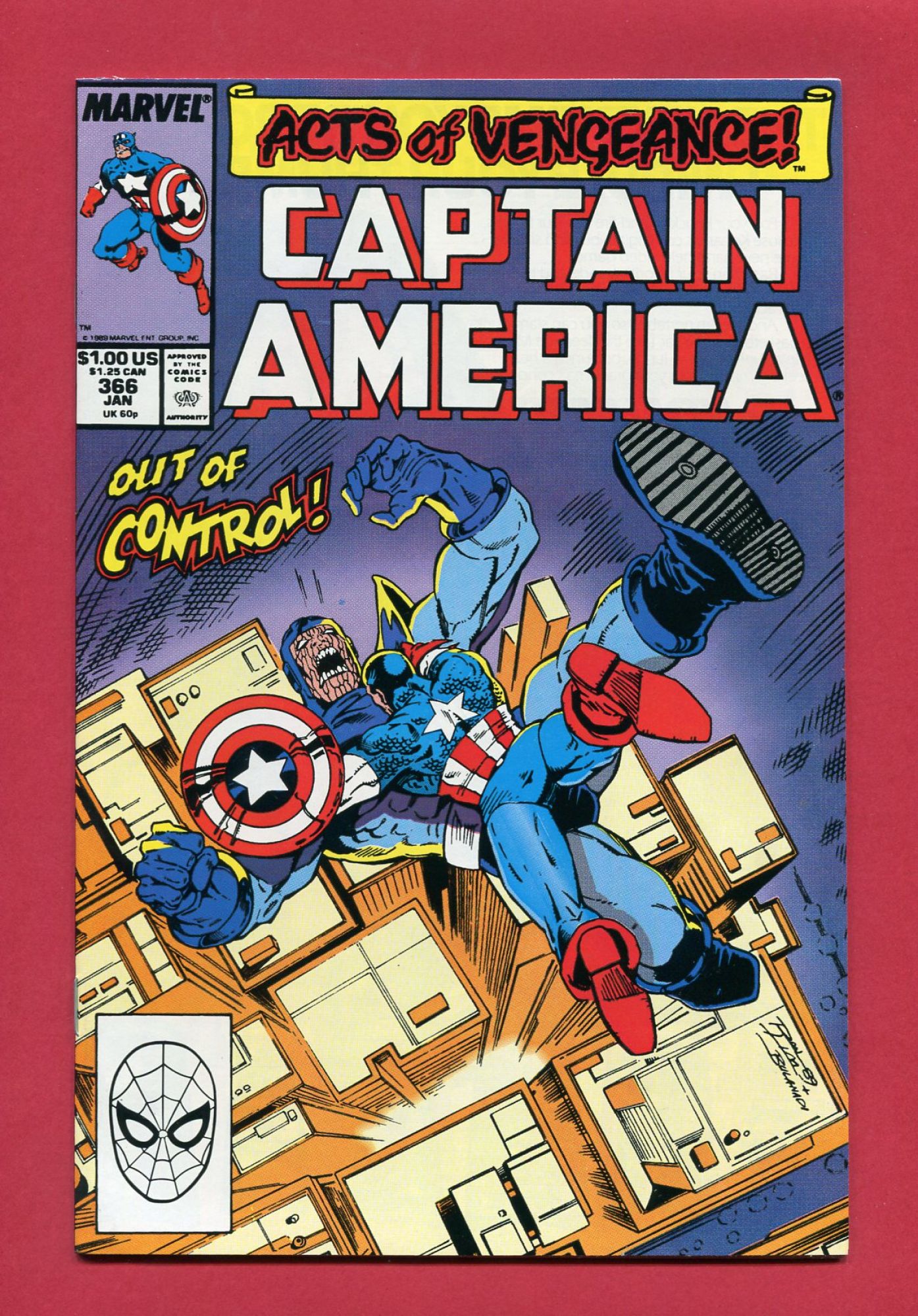Captain America #366, Jan 1990, 9.4 NM
