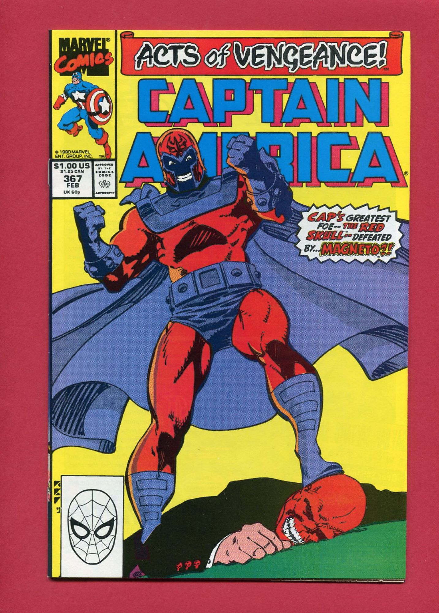 Captain America #367, Feb 1990, 9.2 NM-