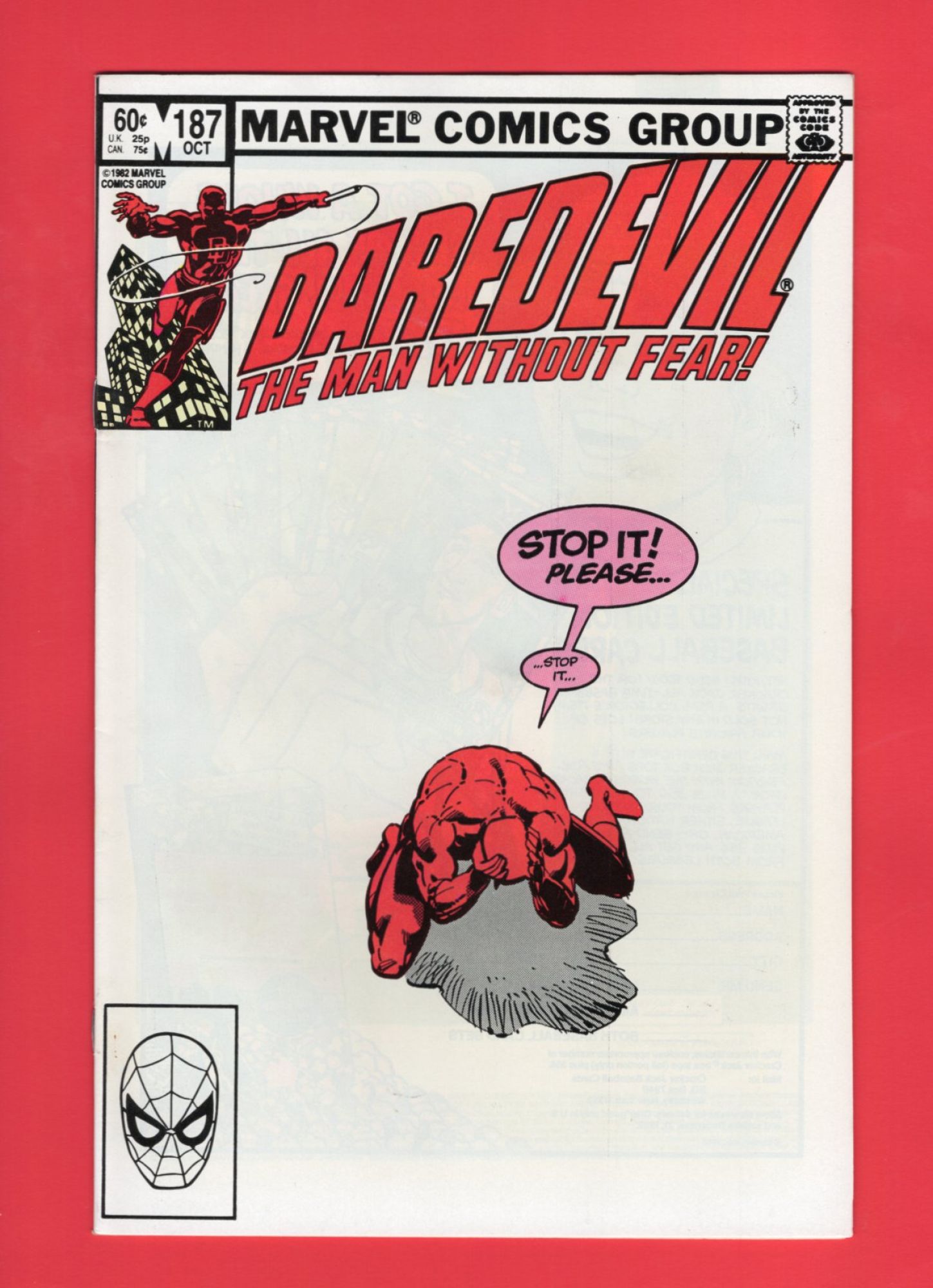 Daredevil #187, Oct 1982, 8.0 VF
