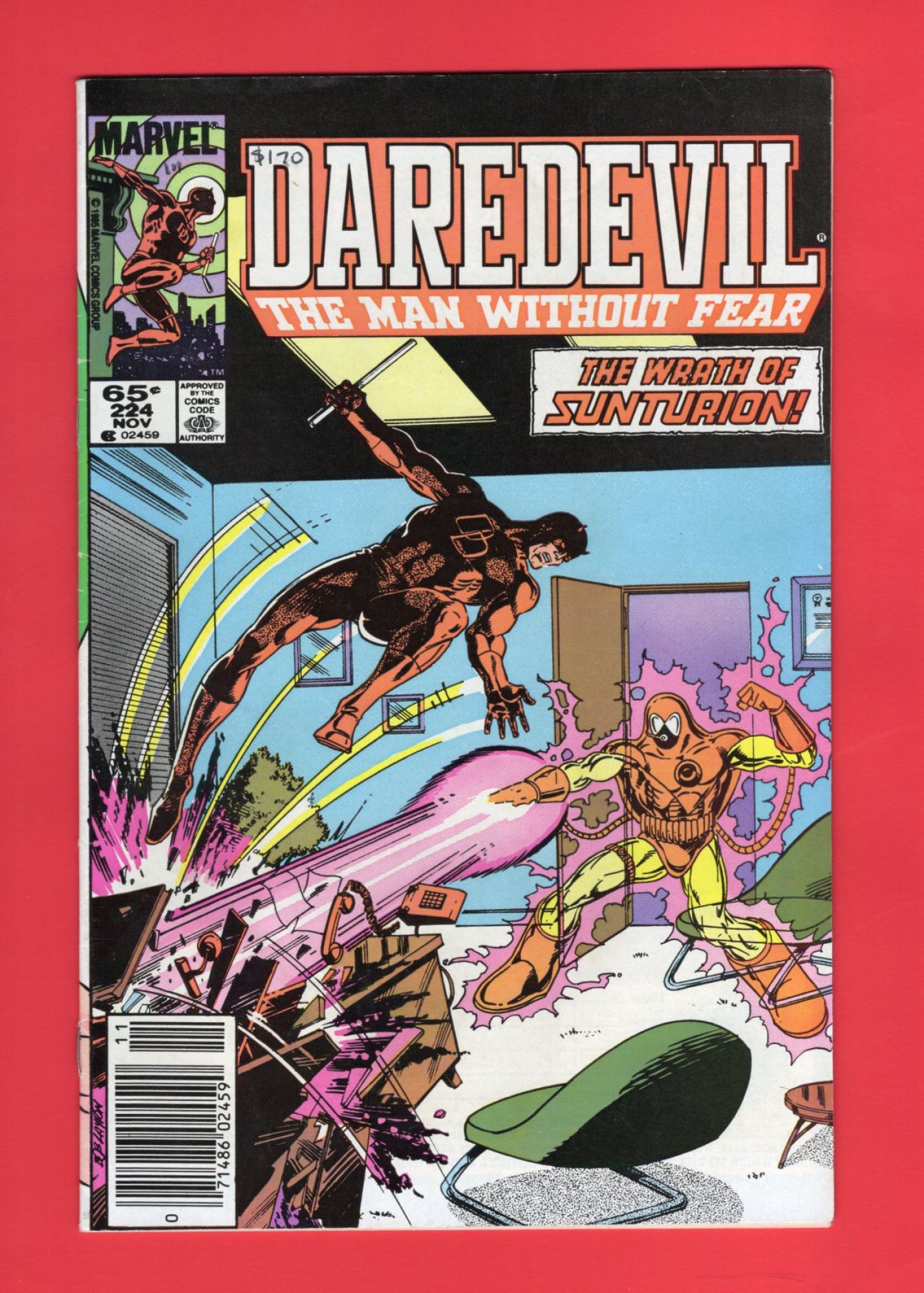 Daredevil #224, Nov 1985, 6.5 FN+ Newsstand