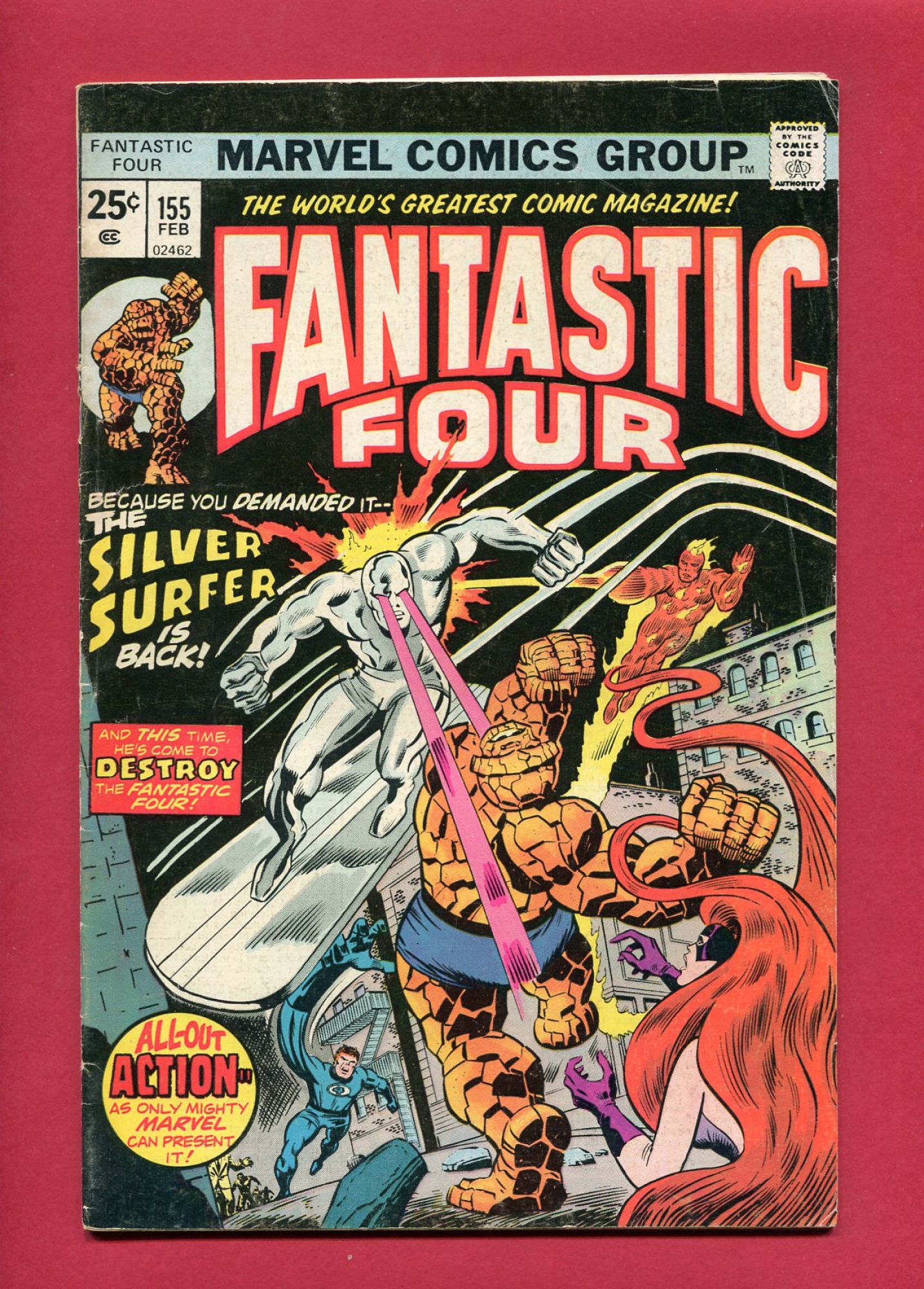 Fantastic Four #155, Feb 1975, 5.0 VG/FN