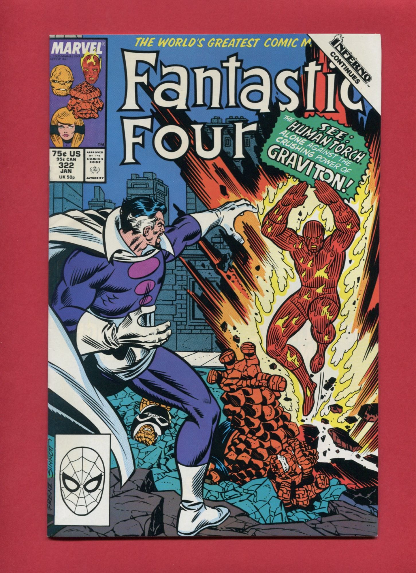 Fantastic Four #322, Jan 1989, 9.2 NM-