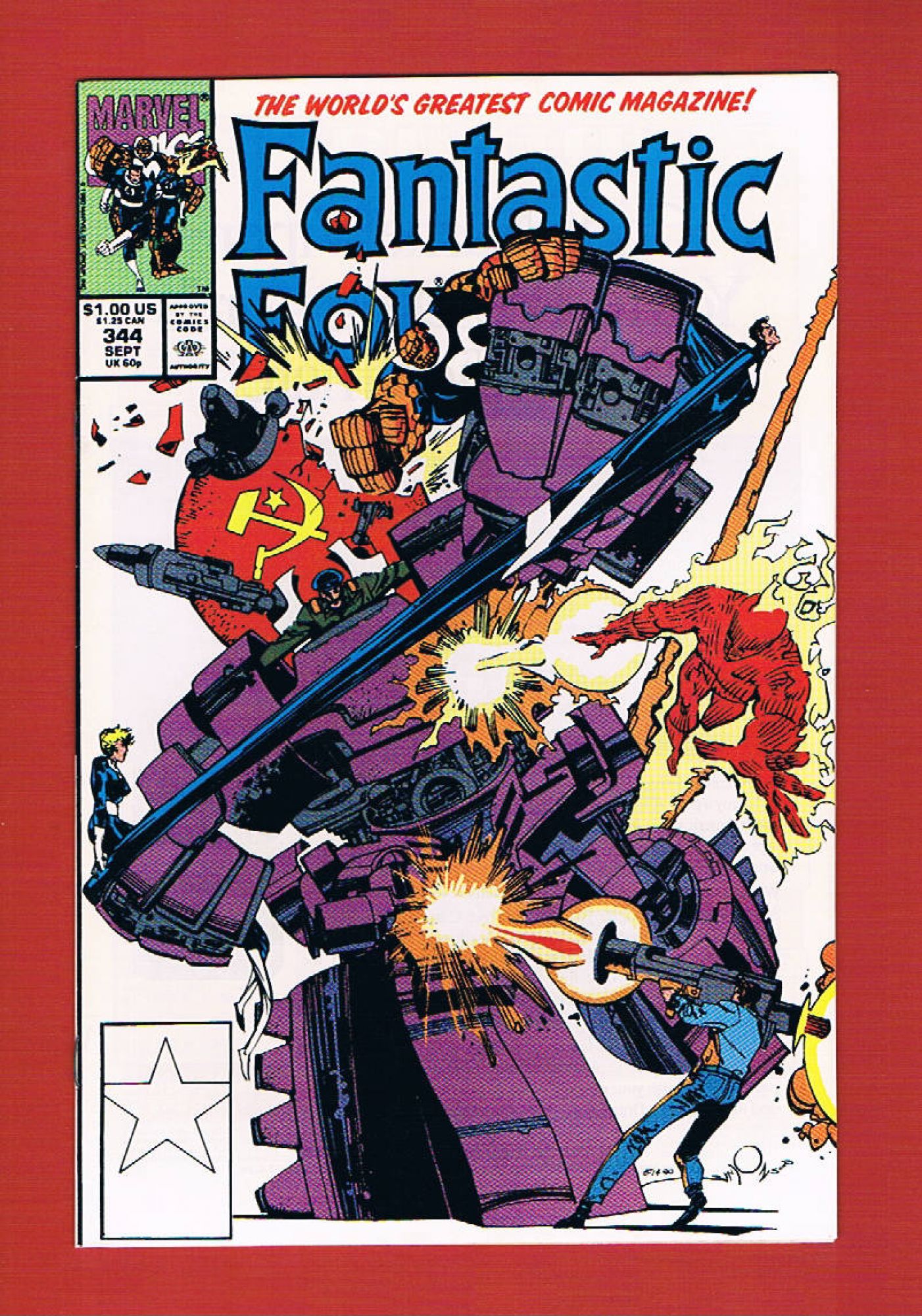 Fantastic Four #344, Sep 1990, 9.2 NM-