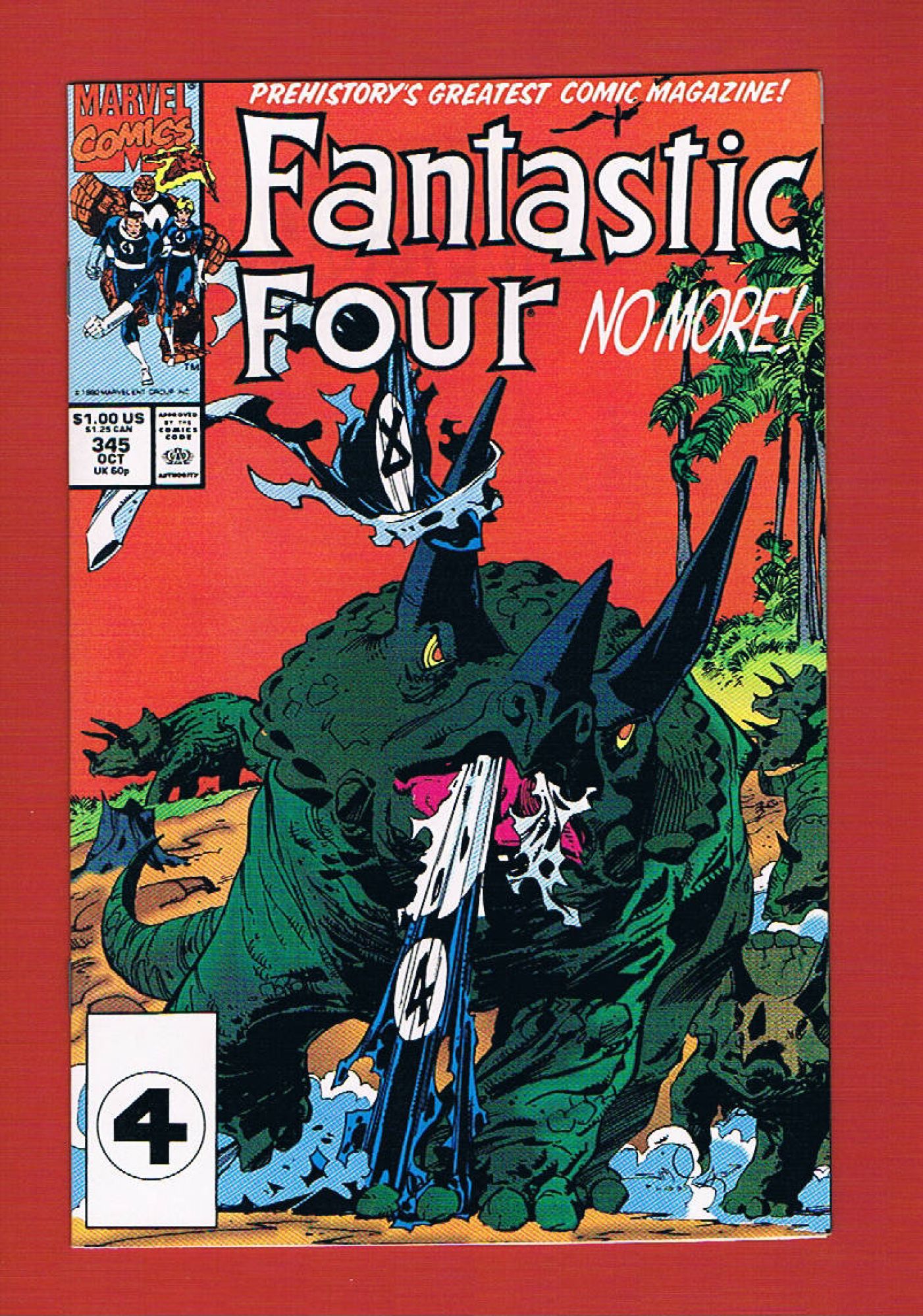 Fantastic Four #345, Oct 1990, 9.2 NM-