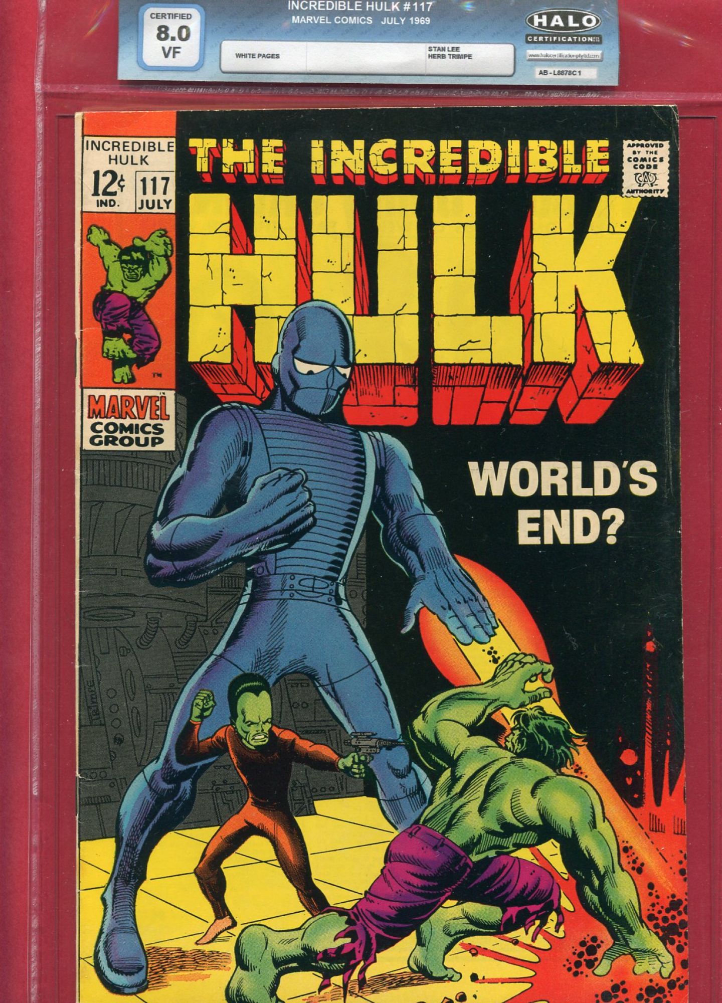Incredible Hulk #117, Jul 1969, 8.0 VF Halo Soft Slab