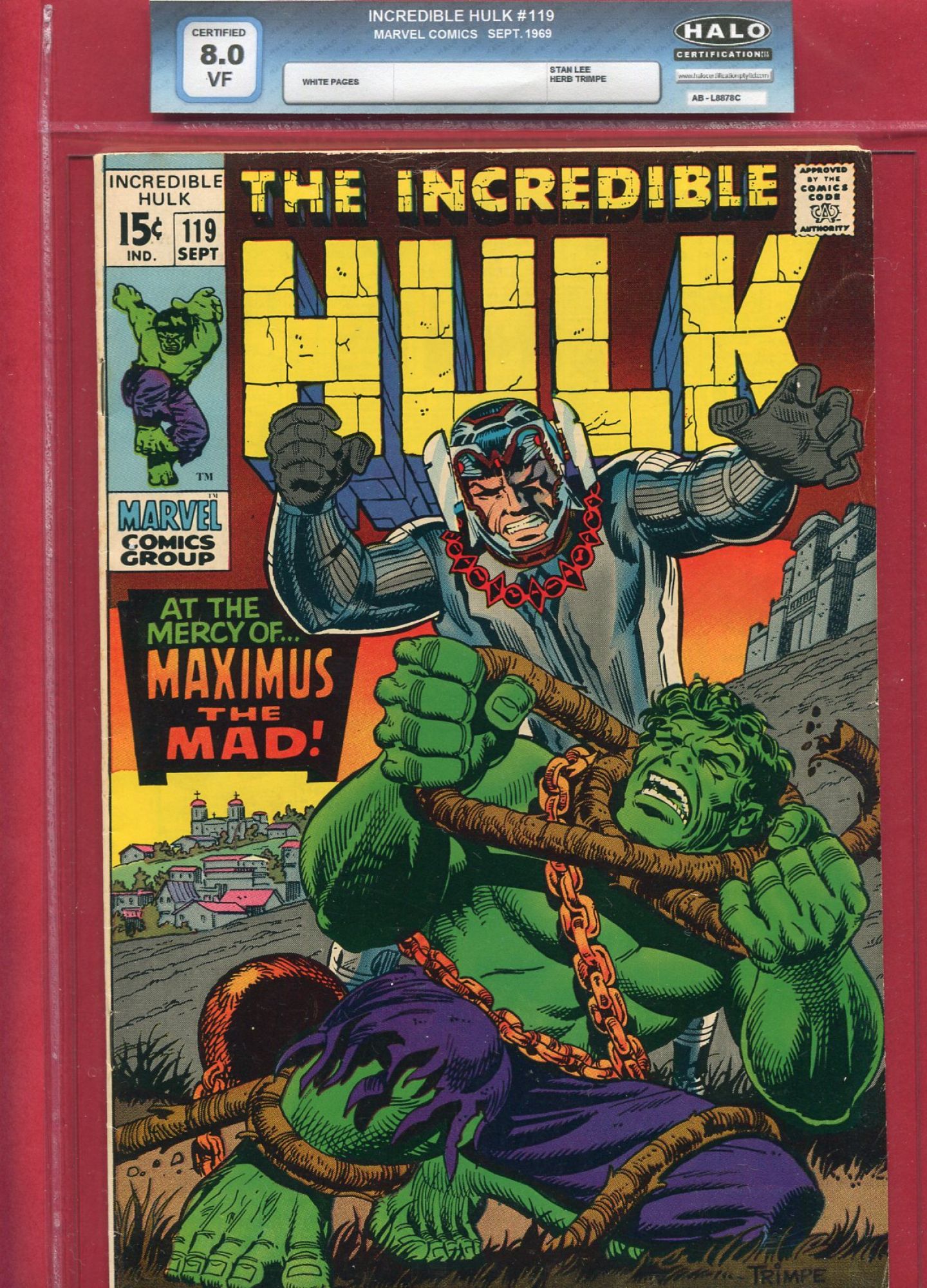 Incredible Hulk #119, Sep 1969, 8.0 VF Halo Soft Slab