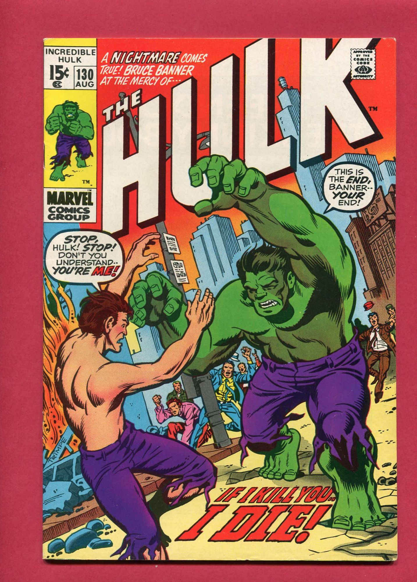 Incredible Hulk #130, Aug 1970, 8.5 VF+