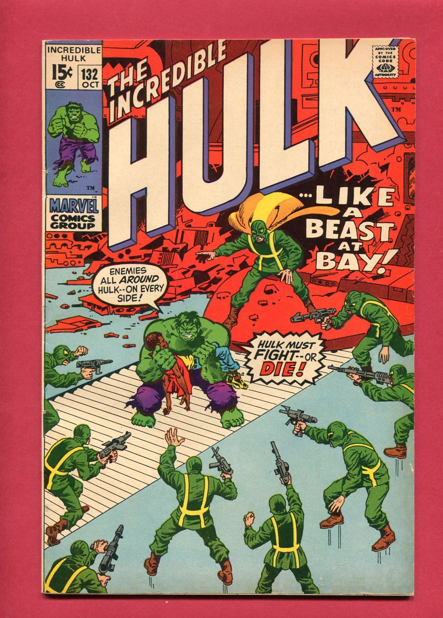 Incredible Hulk #132, Oct 1970, 6.5 FN+