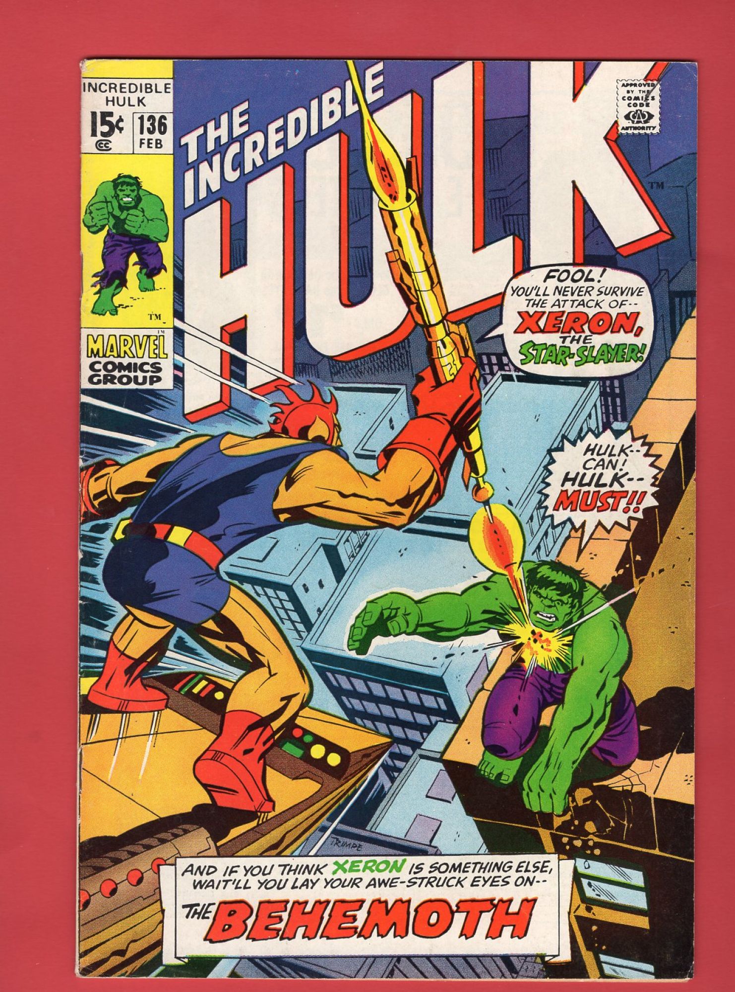 Incredible Hulk #136, Feb 1971, 6.0 FN