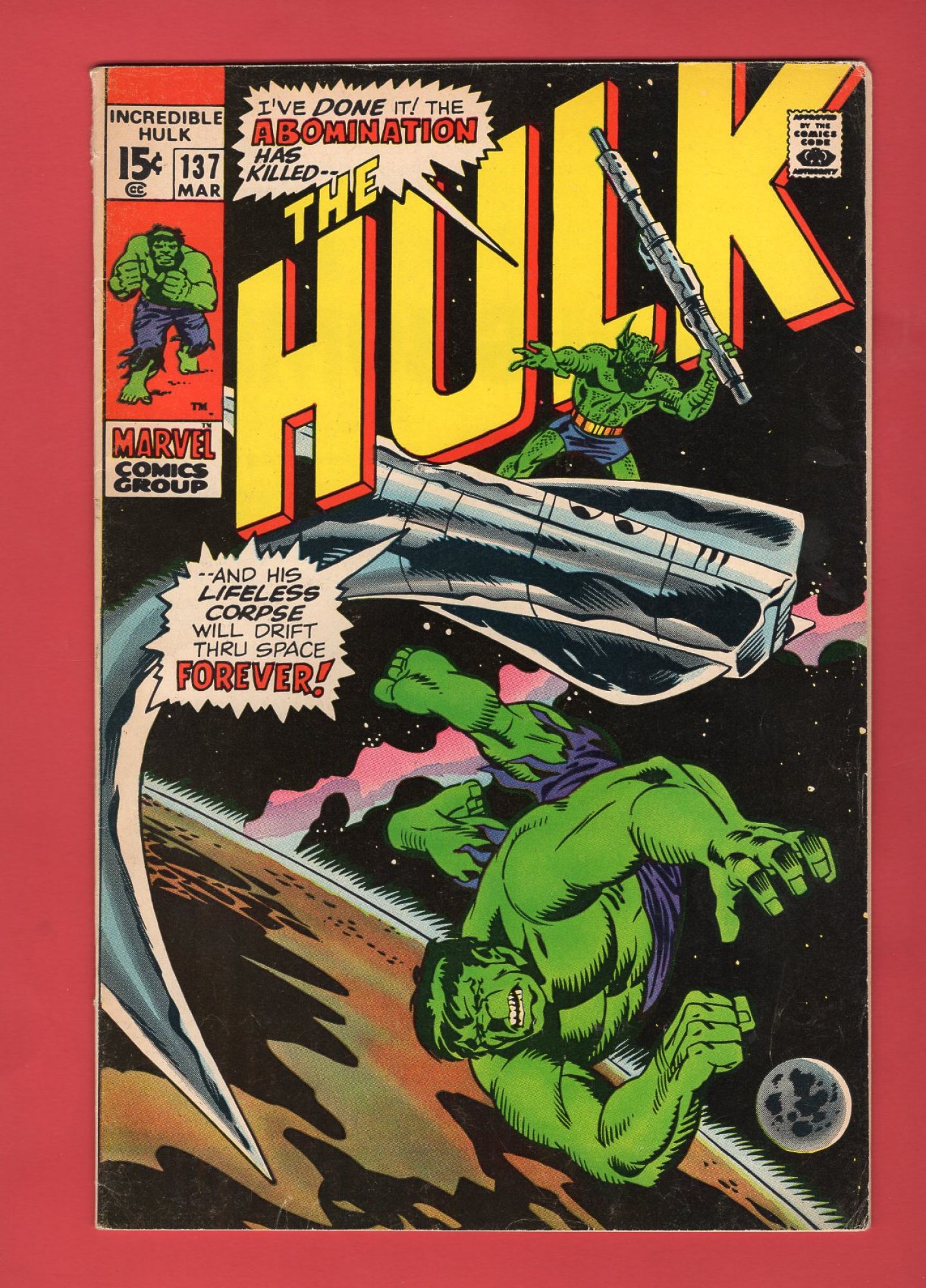 Incredible Hulk #137, Mar 1971, 6.5 FN+